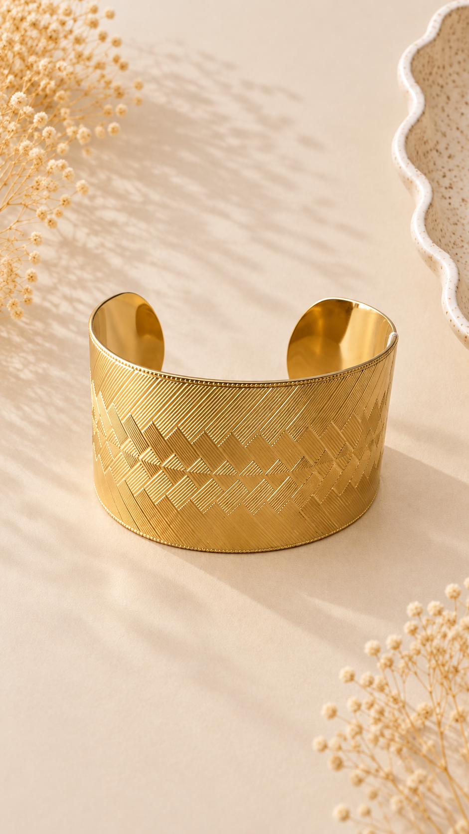 Etched Gold Cuff