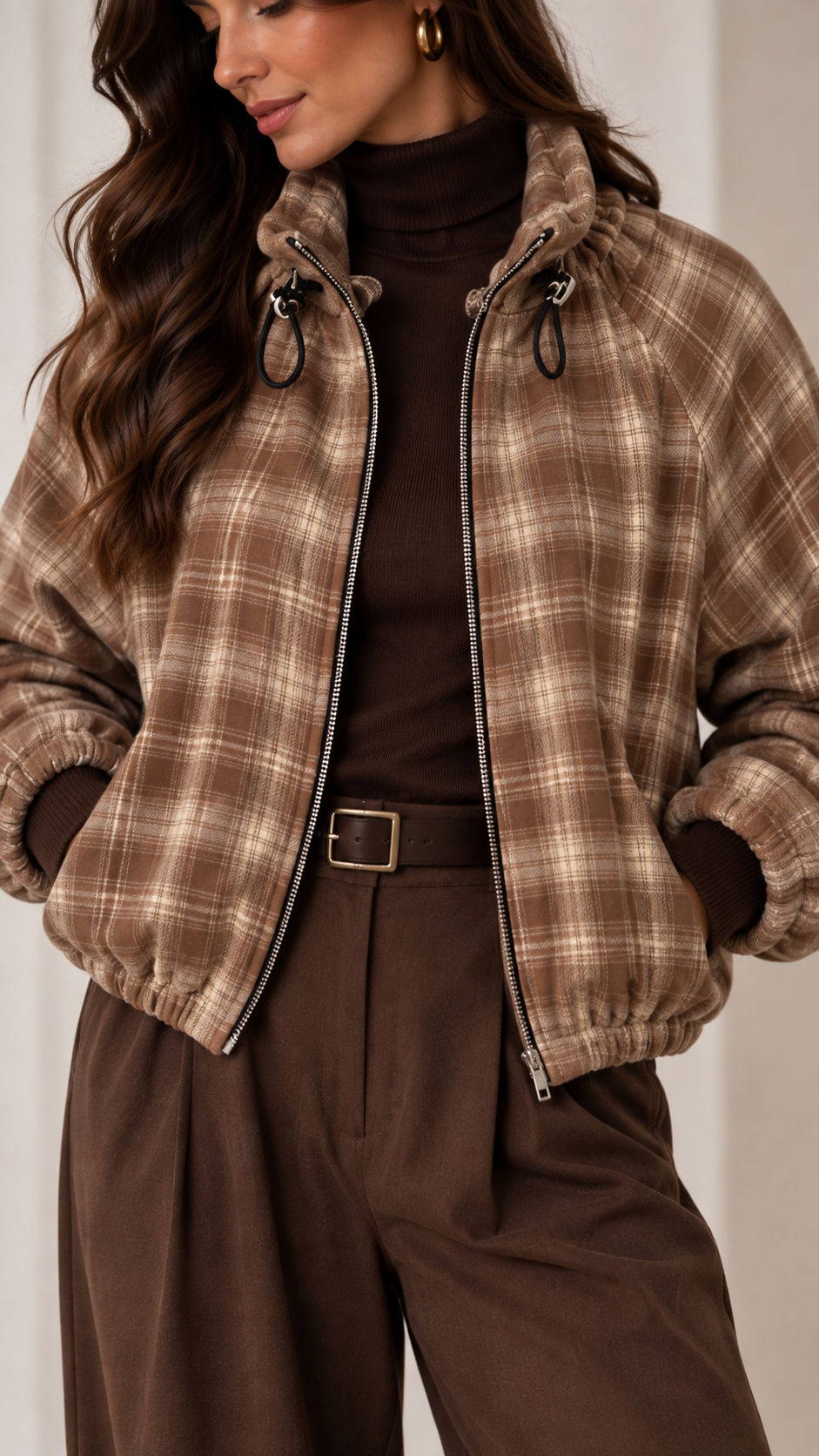 Check Balloon Jacket
