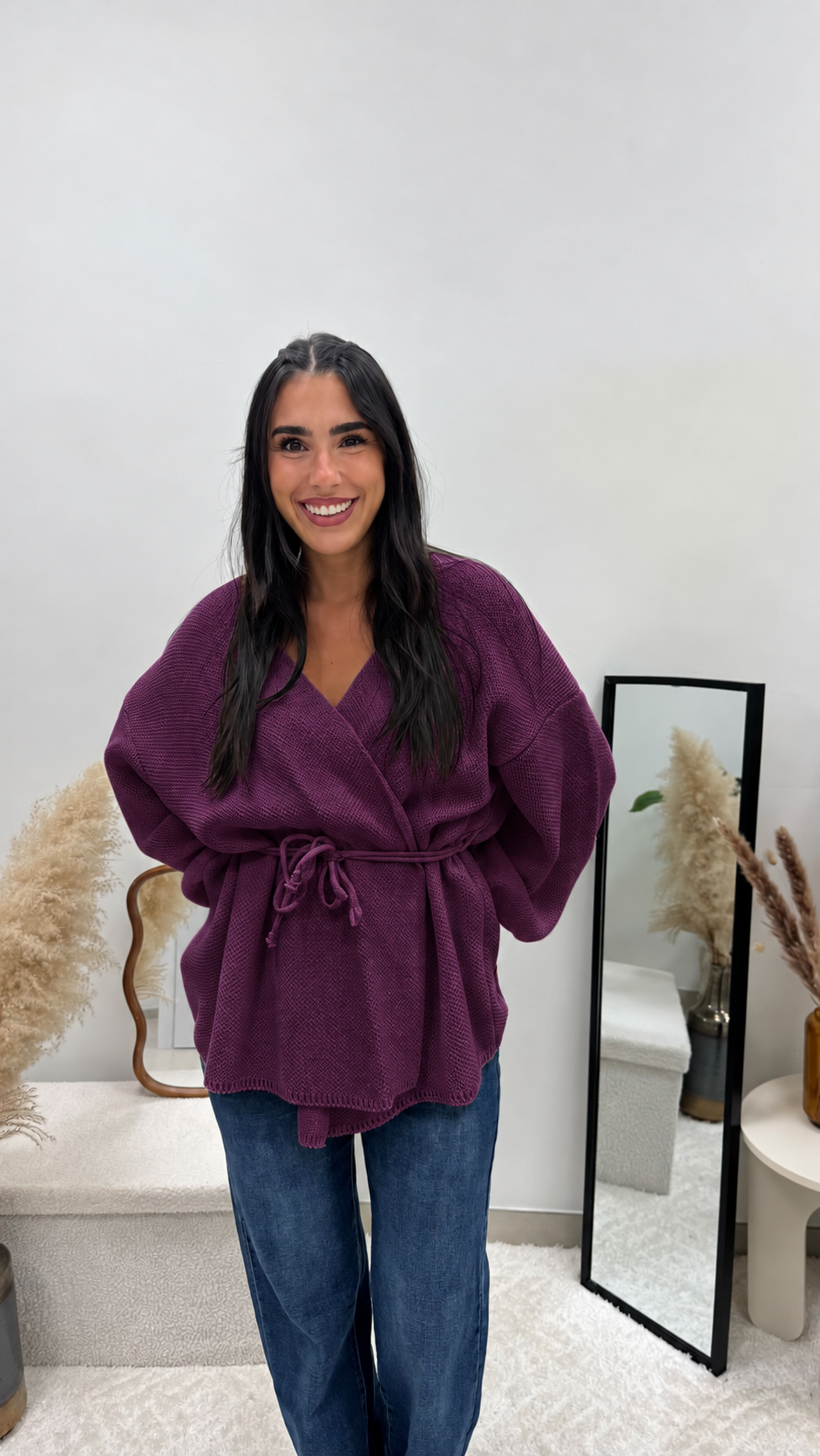 Cardigan Incrociatina Prugna