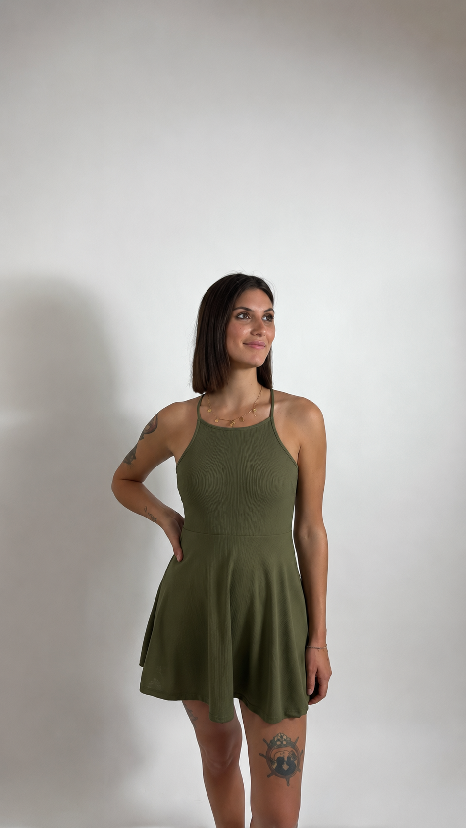 Minidress Ribbed Ruota Verde