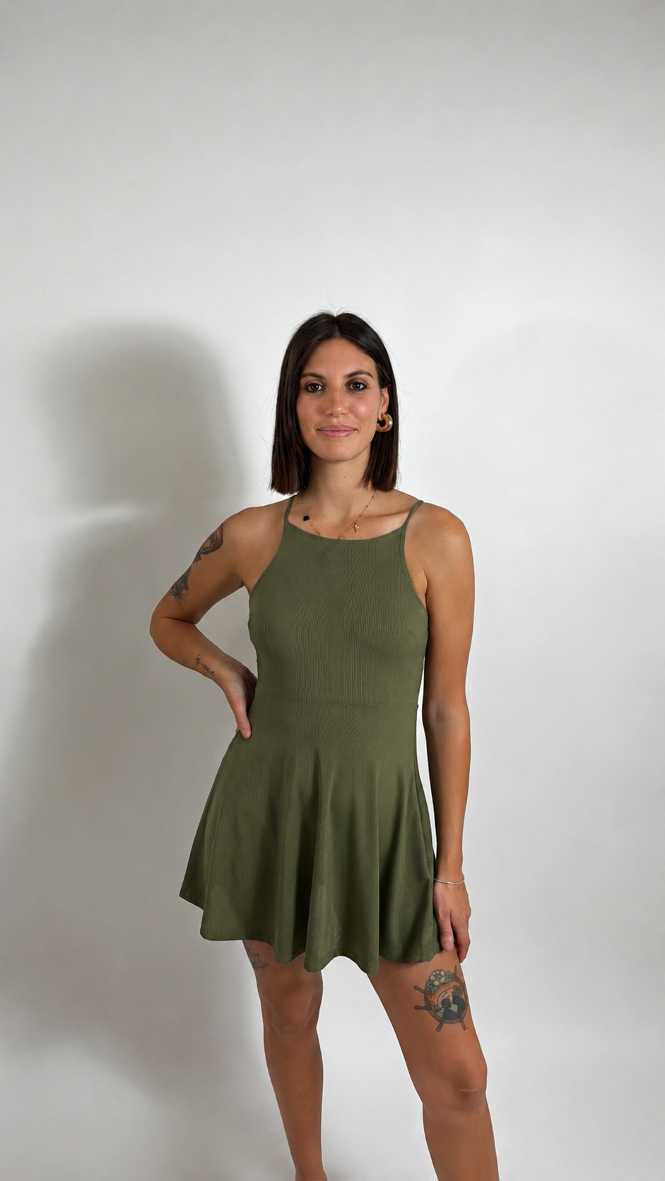 Minidress Ribbed Ruota Verde