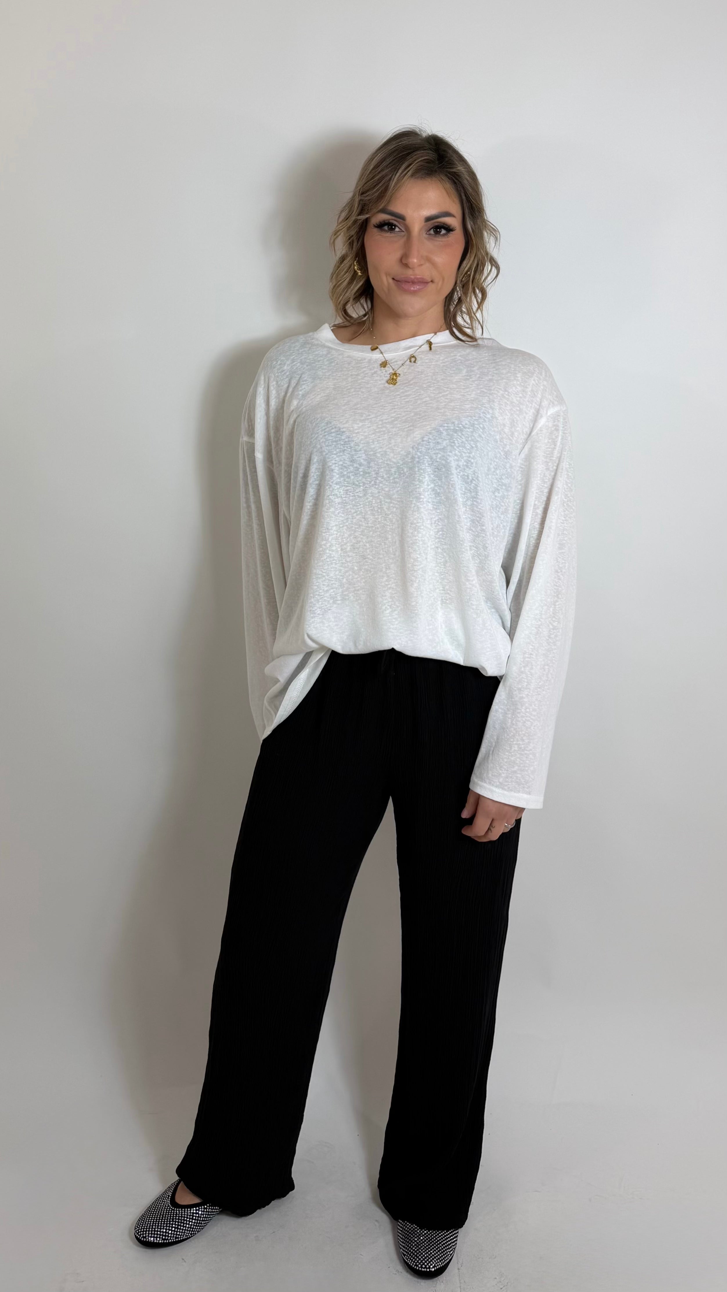 Pure Viscose Flow Pant Nero