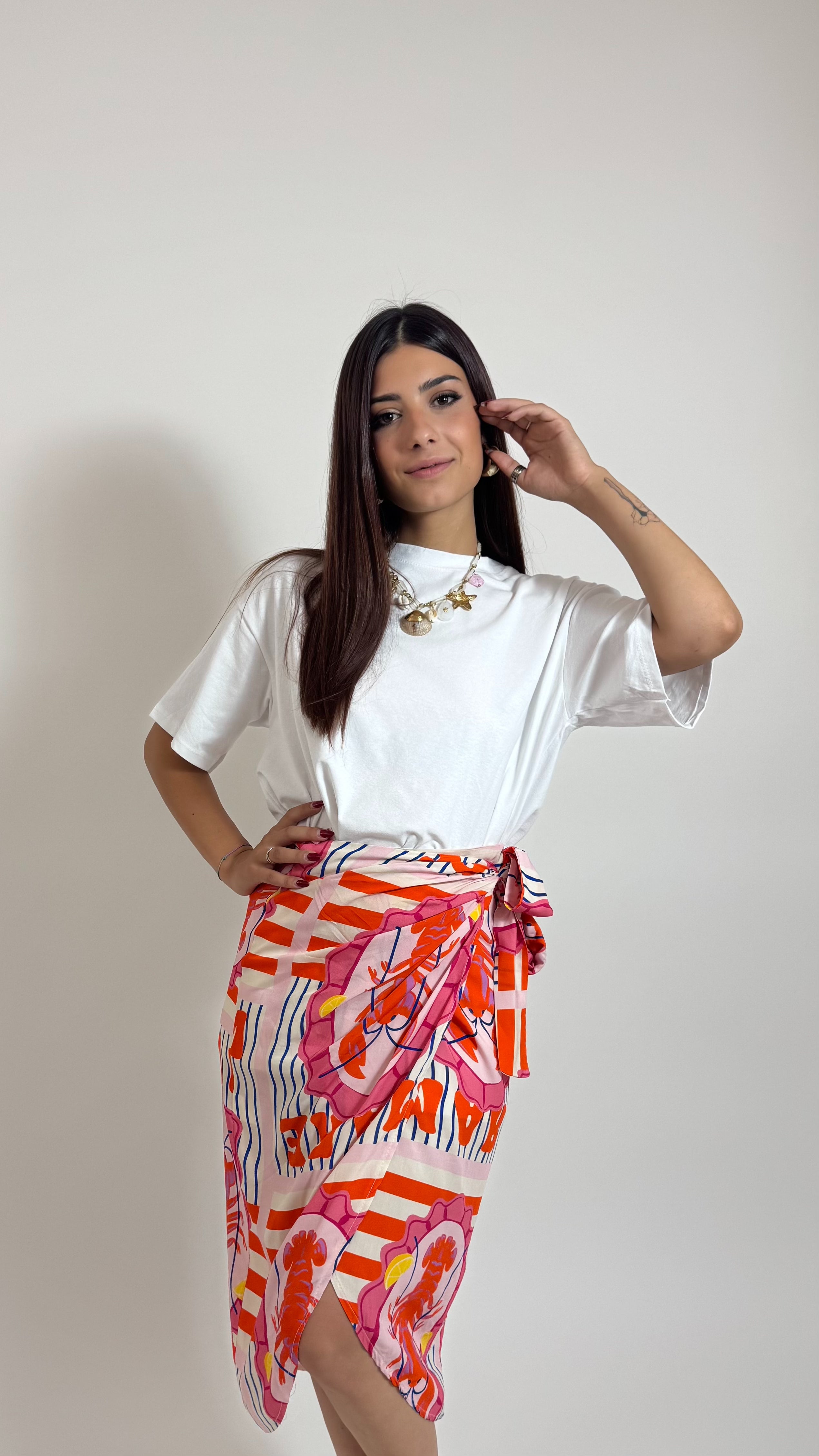 Gonna Pareo Midi Lobster Orange