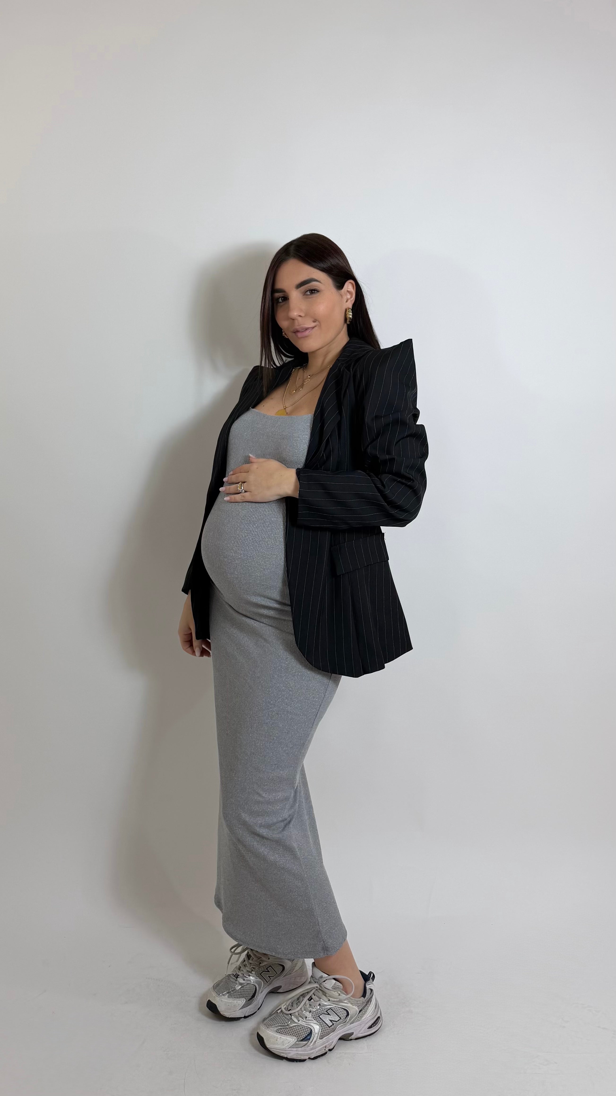 Abito Basic bretella sottile Grigio perla