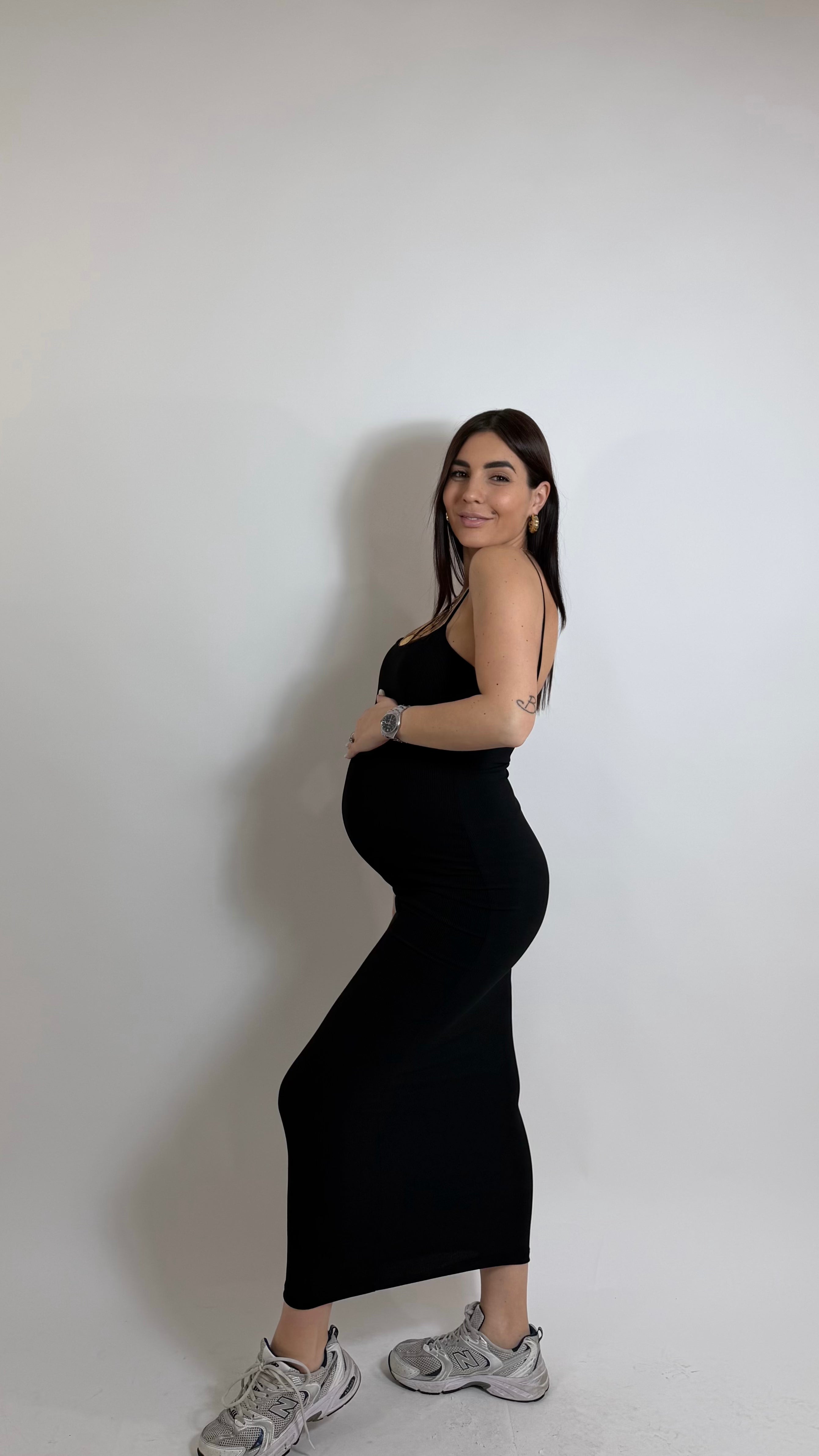 Abito Basic bretella sottile Nero
