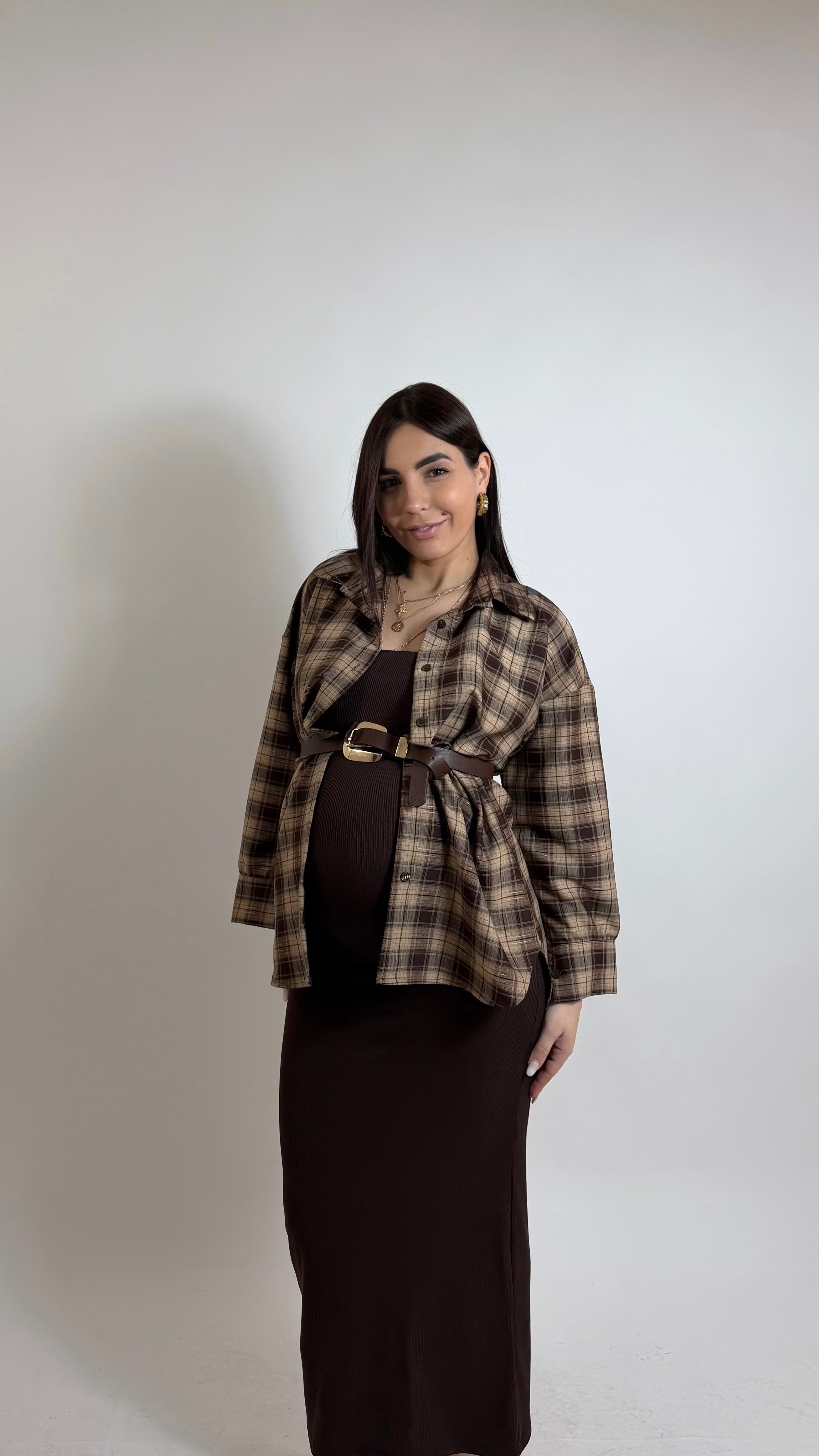 Abito Basic bretella sottile Cioccolato