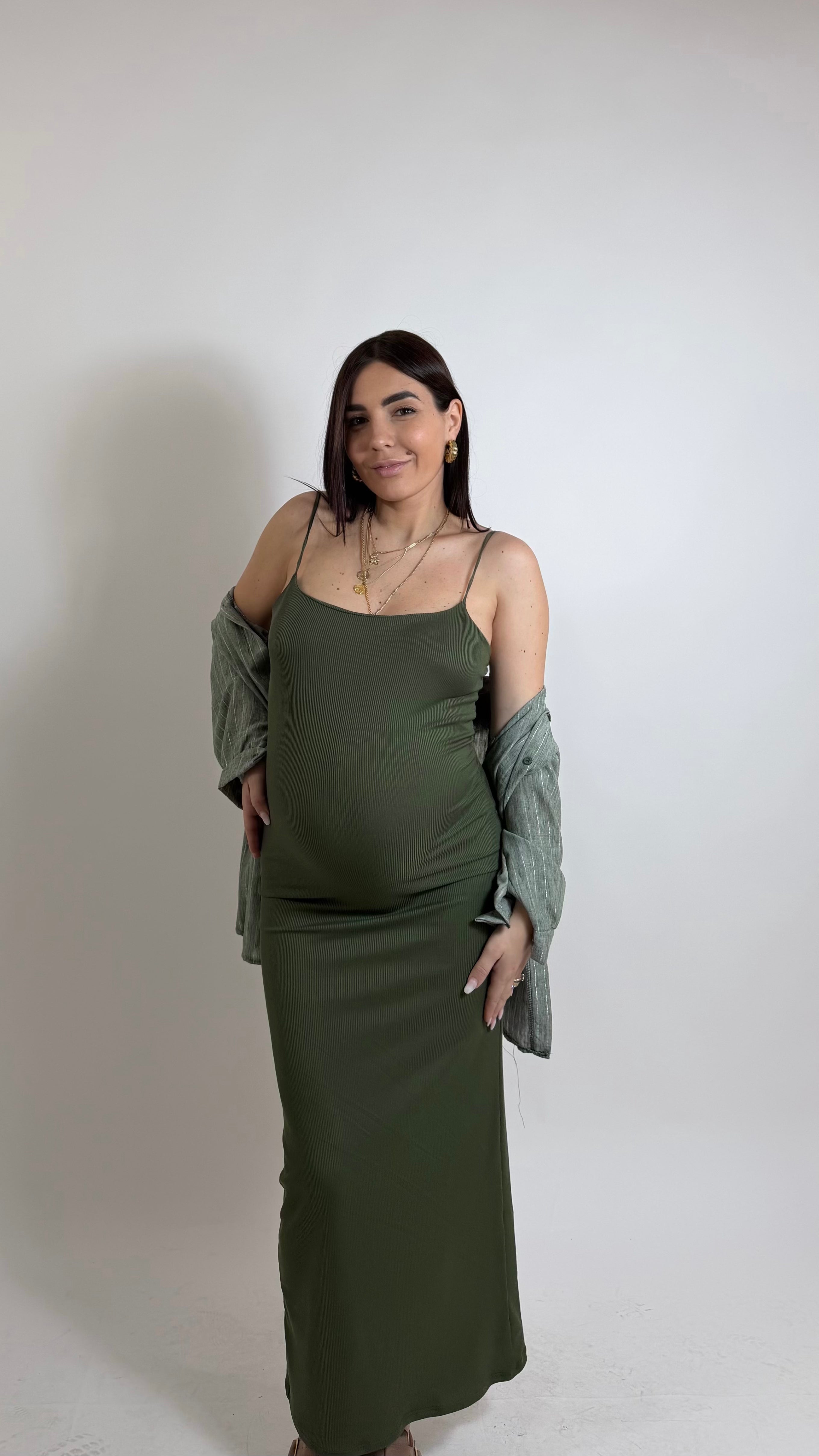 Abito Basic bretella sottile Verde Utility