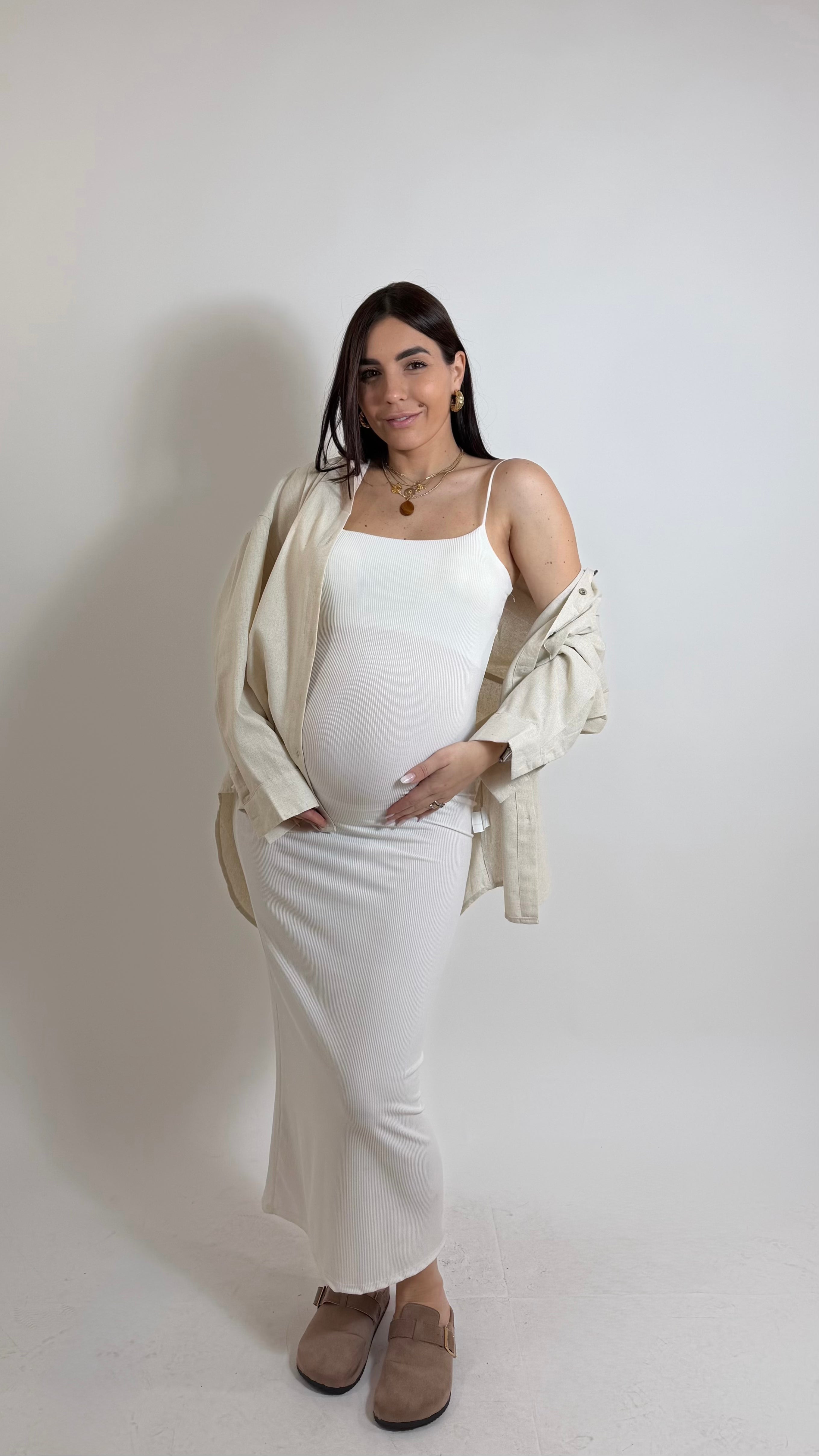 Abito Basic bretella sottile Bianco