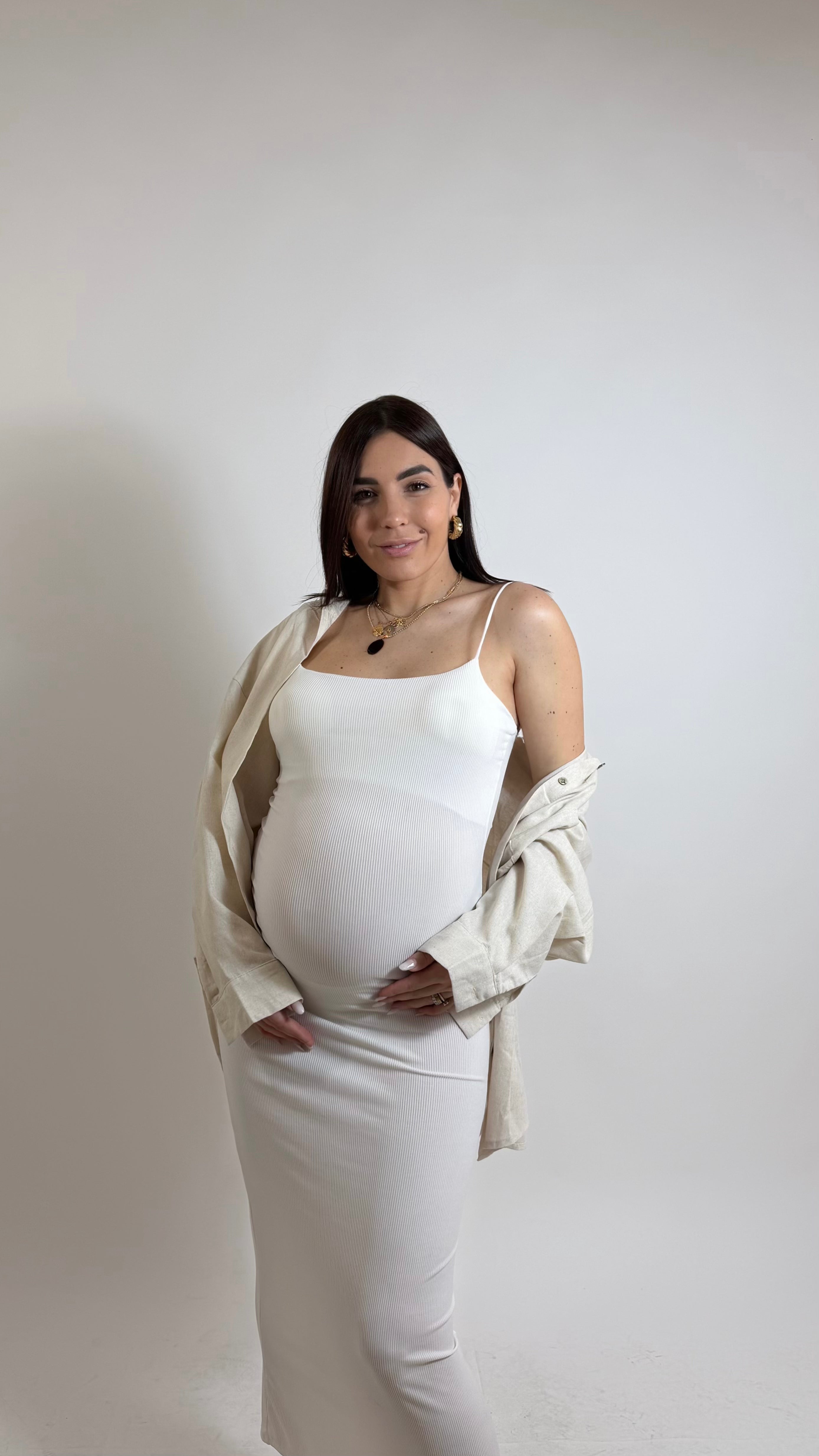 Abito Basic bretella sottile Bianco