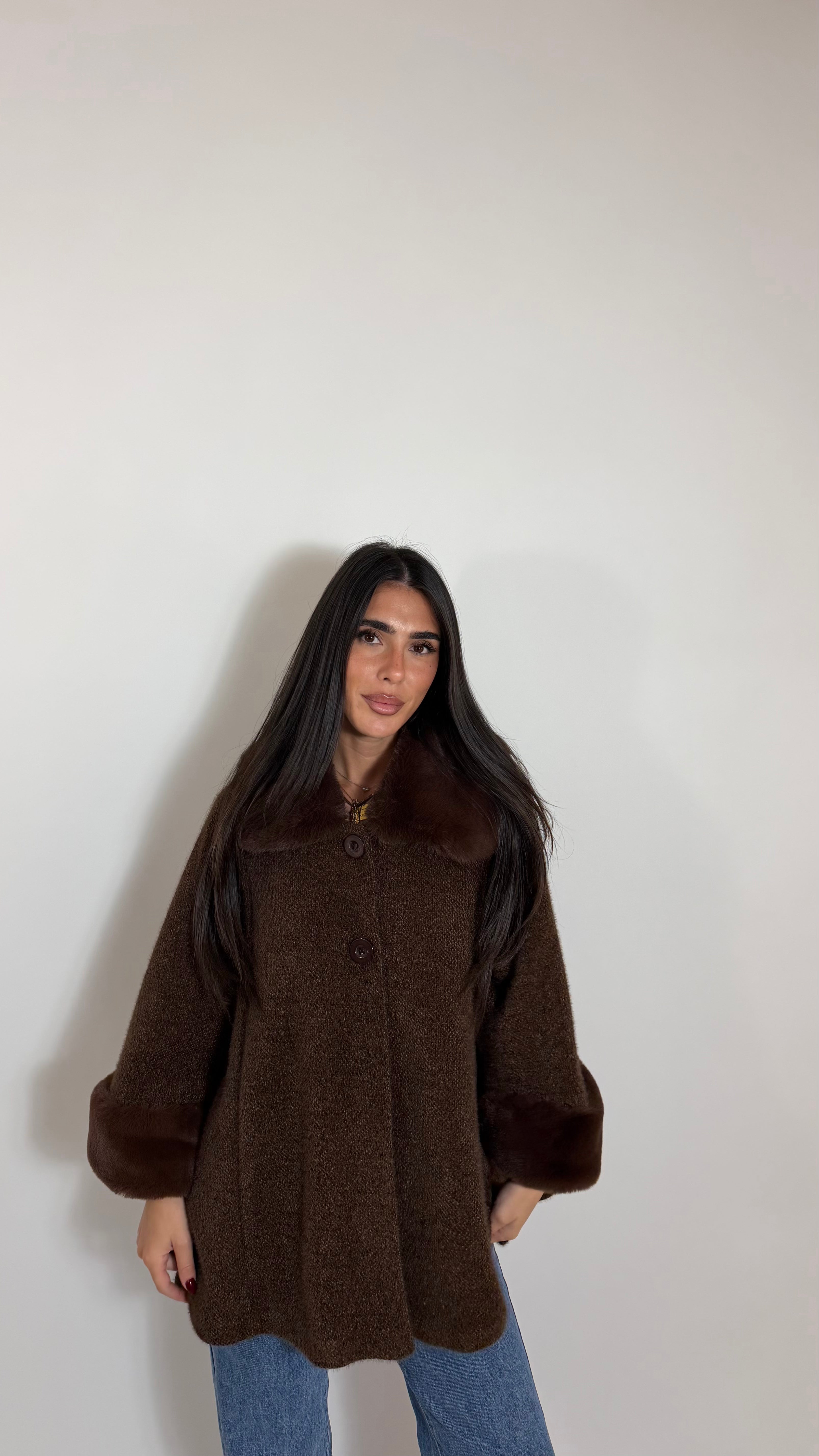 Giacca Fur Collar Choco