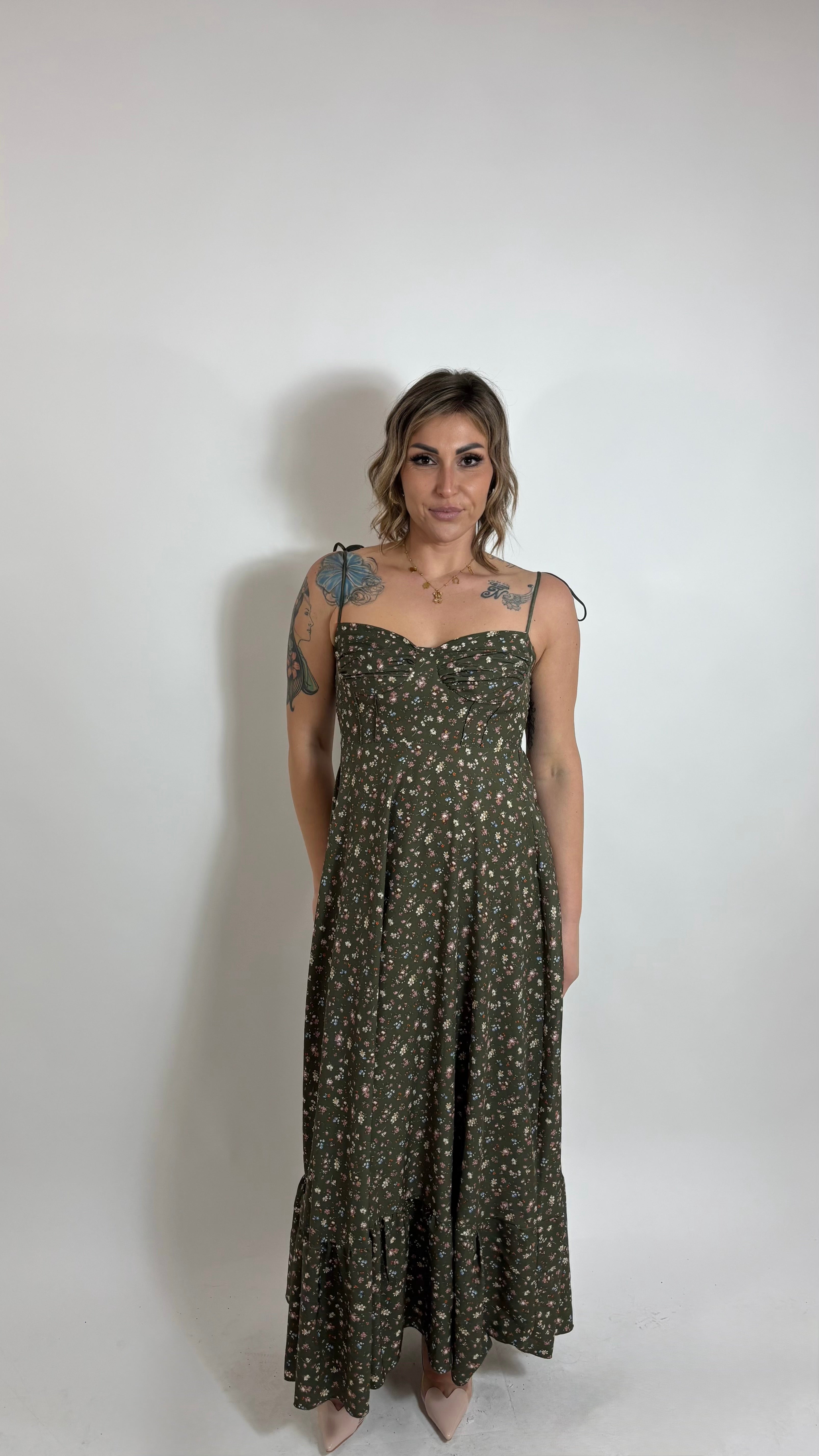 Abito Alice Flowers Verde