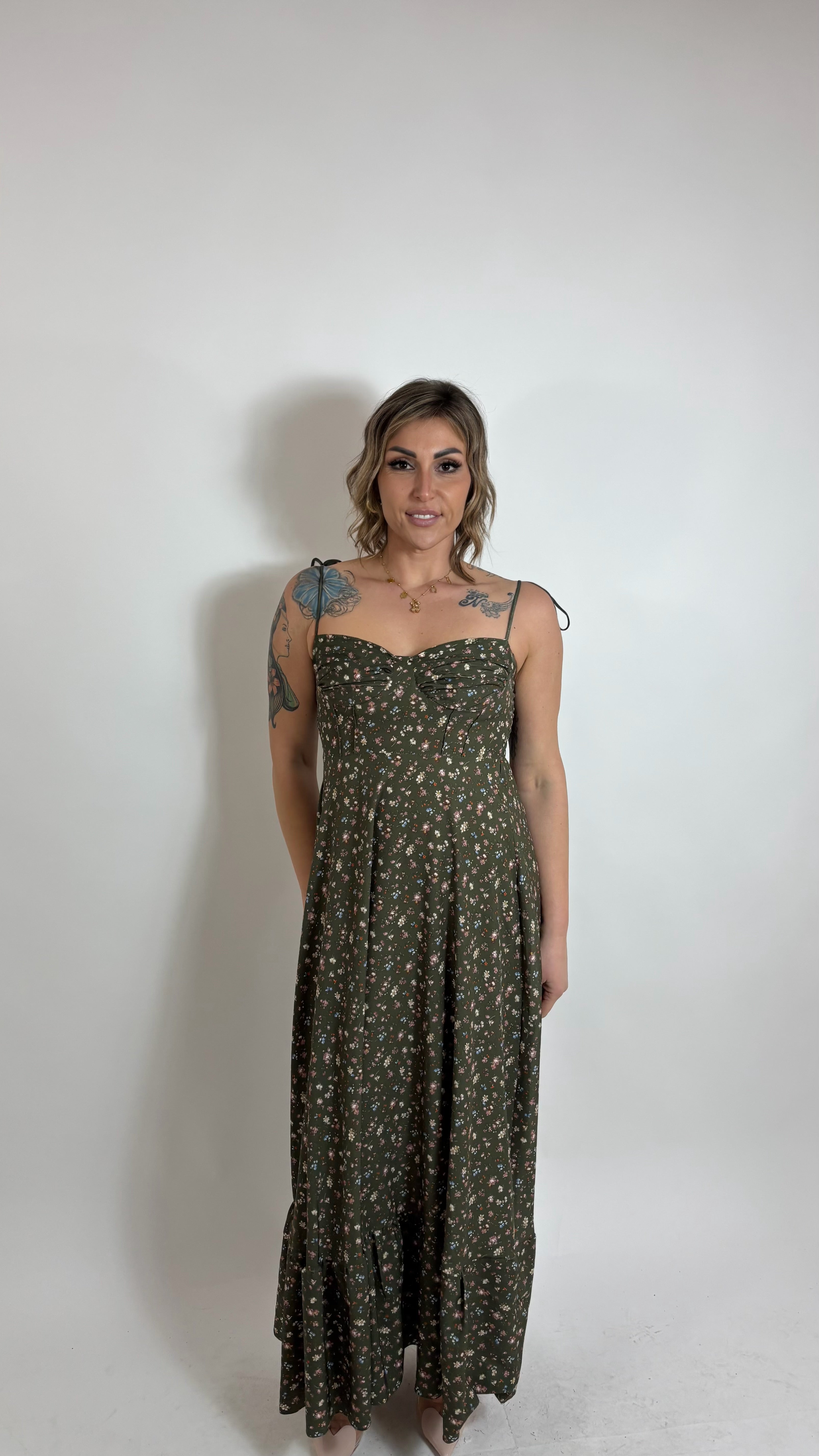 Abito Alice Flowers Verde