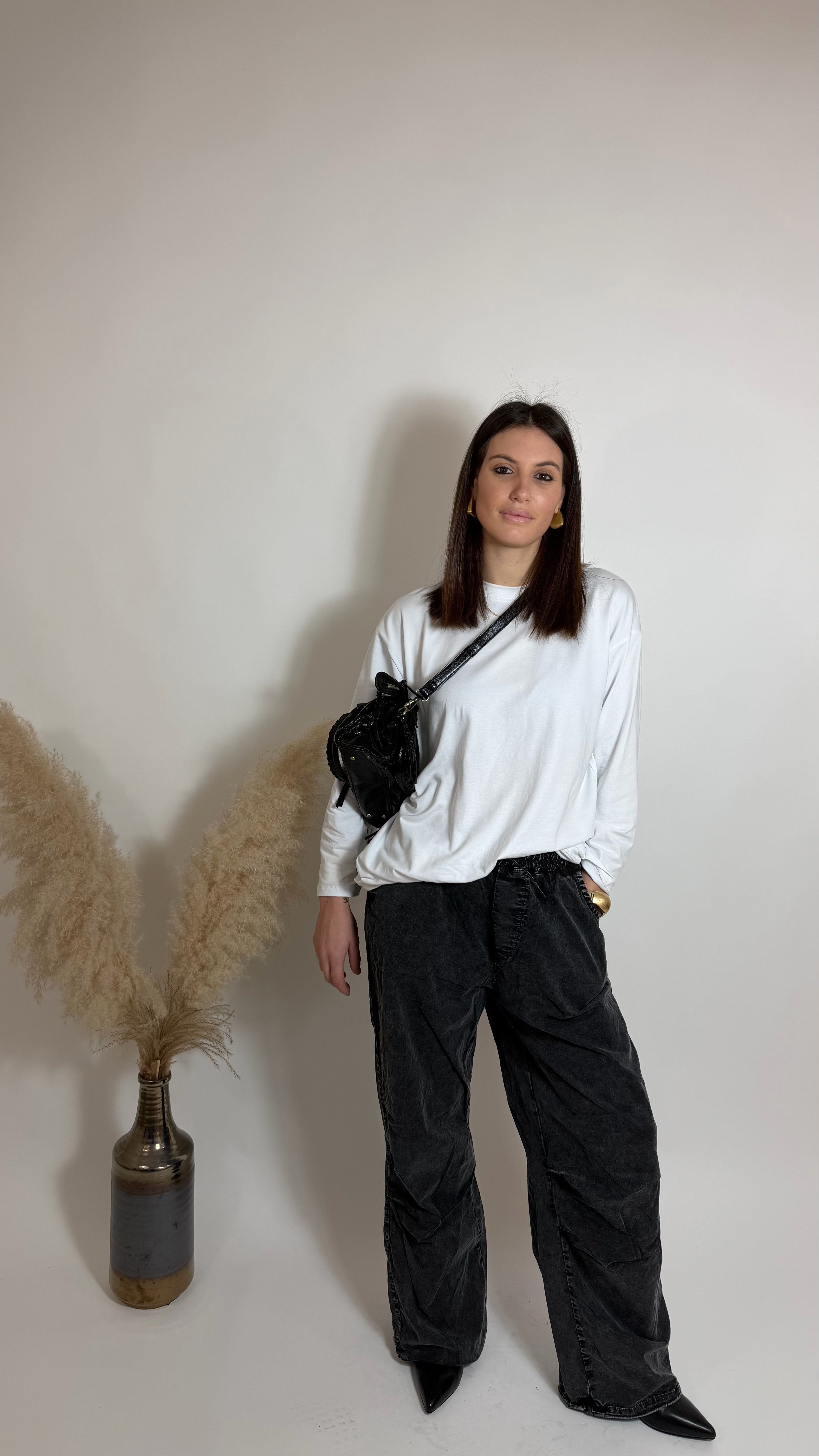 Pantalone Cargo Maltinto Nero