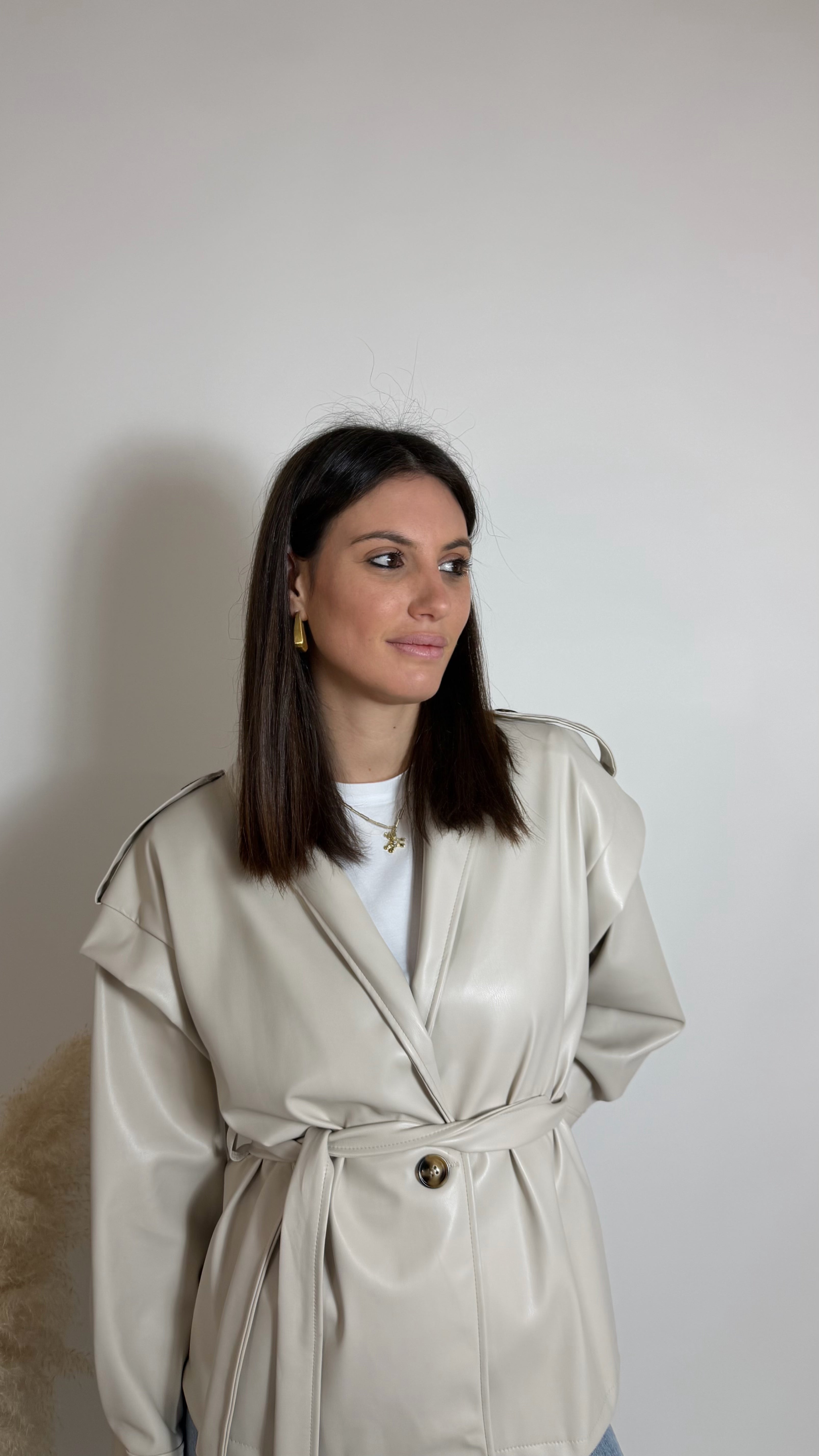 Mini Trench Strutturato Eco burro