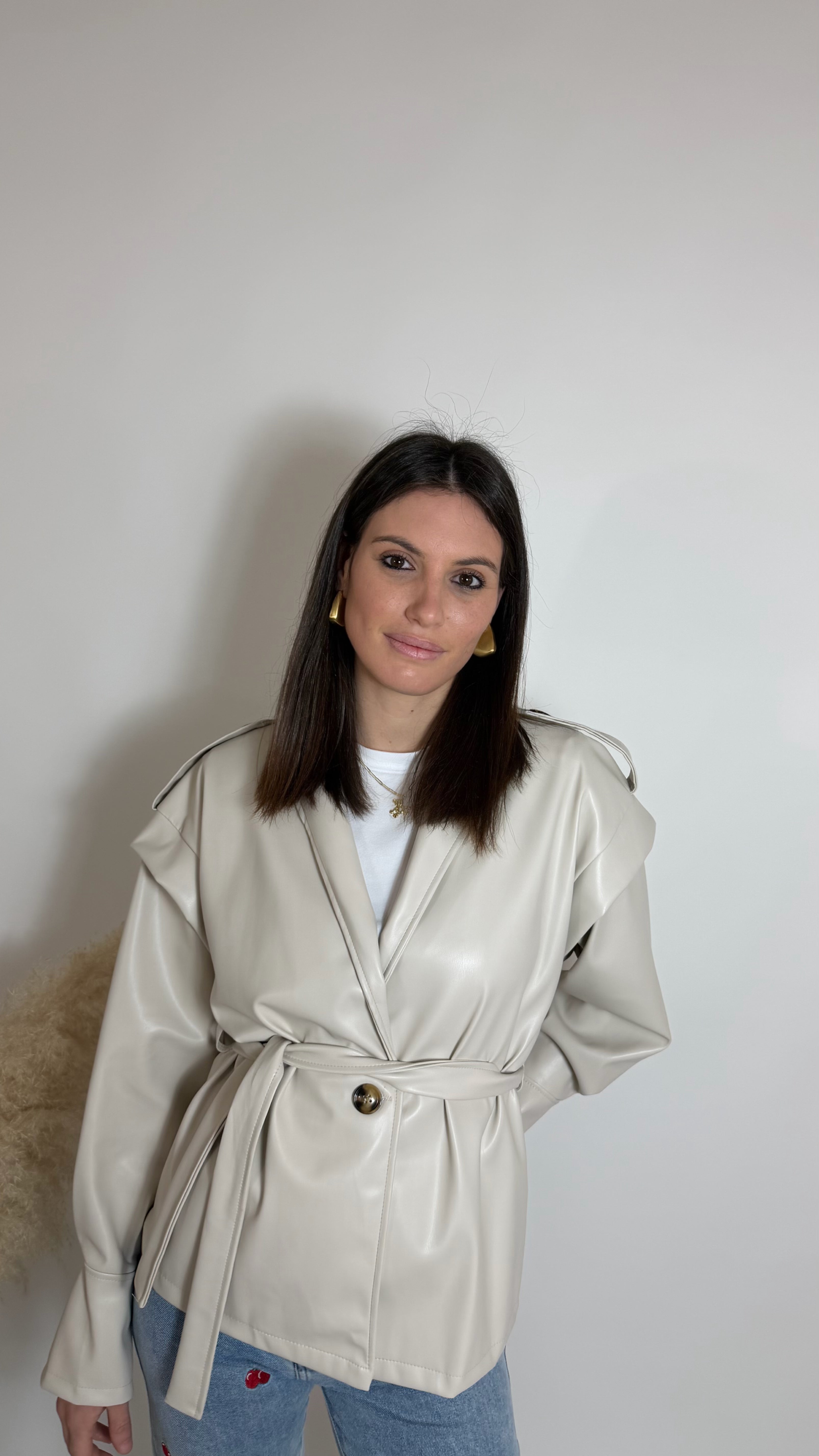 Mini Trench Strutturato Eco burro