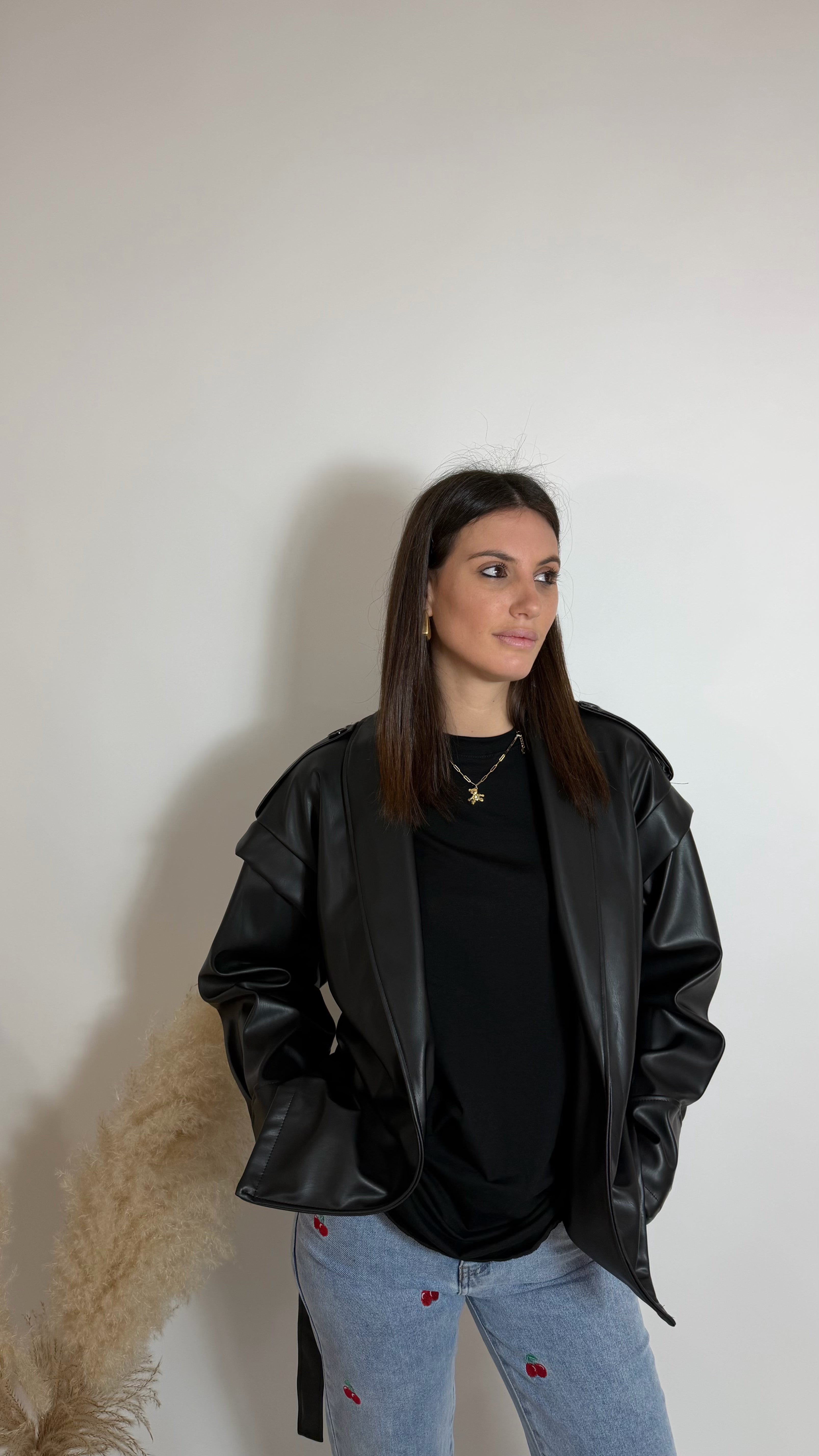 Maglia Over Manica Lunga Nera