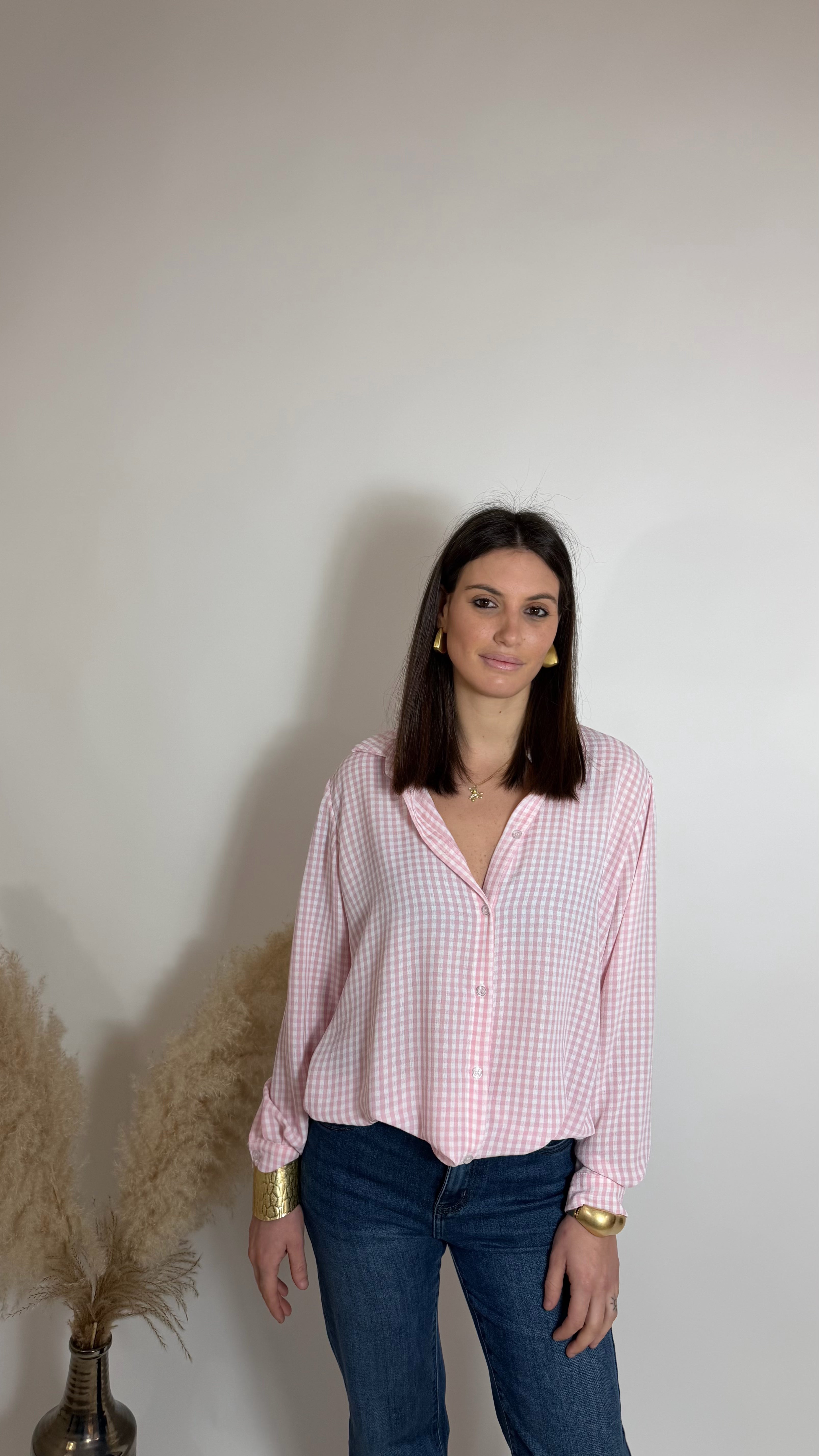 Camicia Vichy Rosa Soft