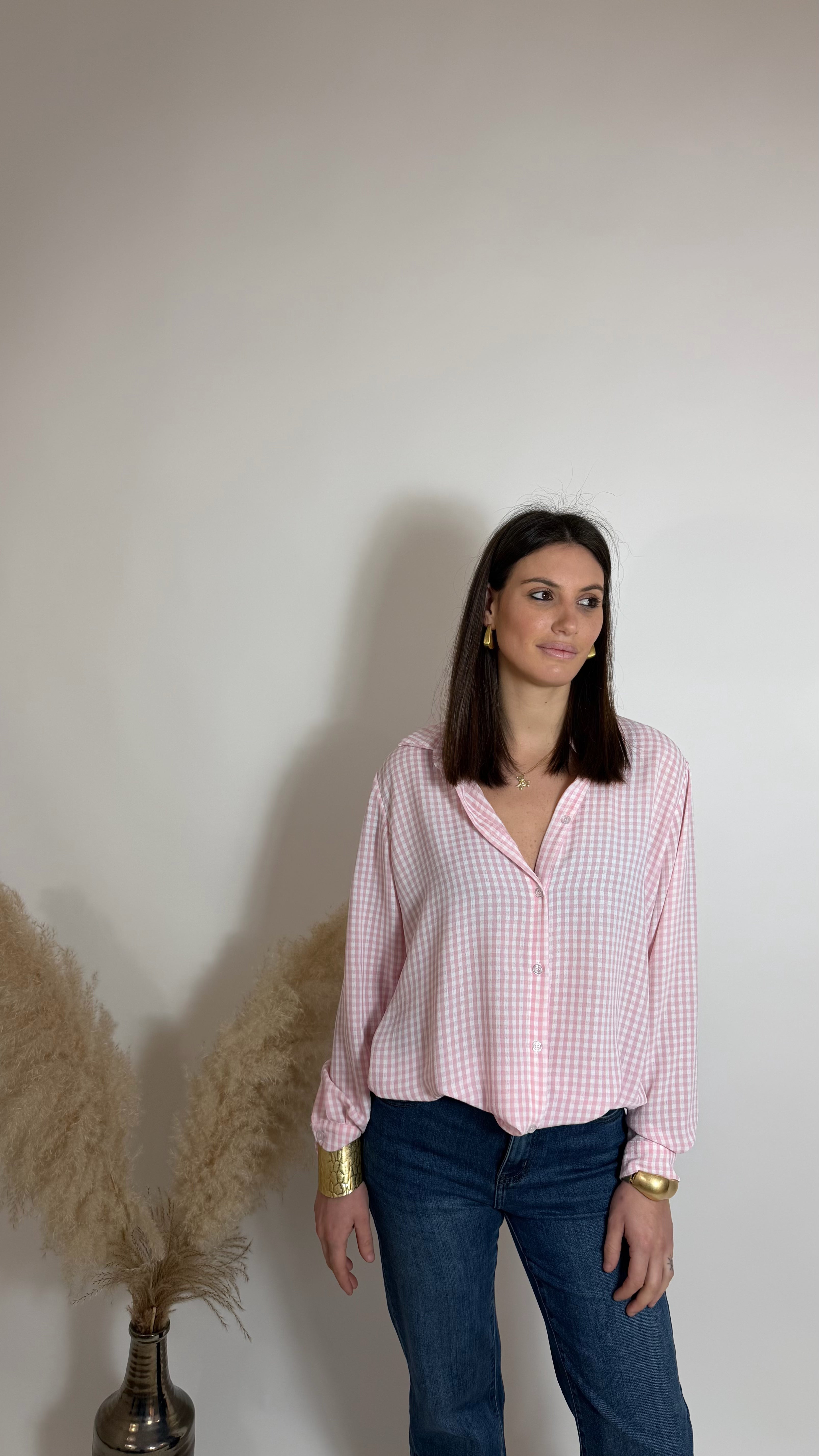 Camicia Vichy Rosa Soft