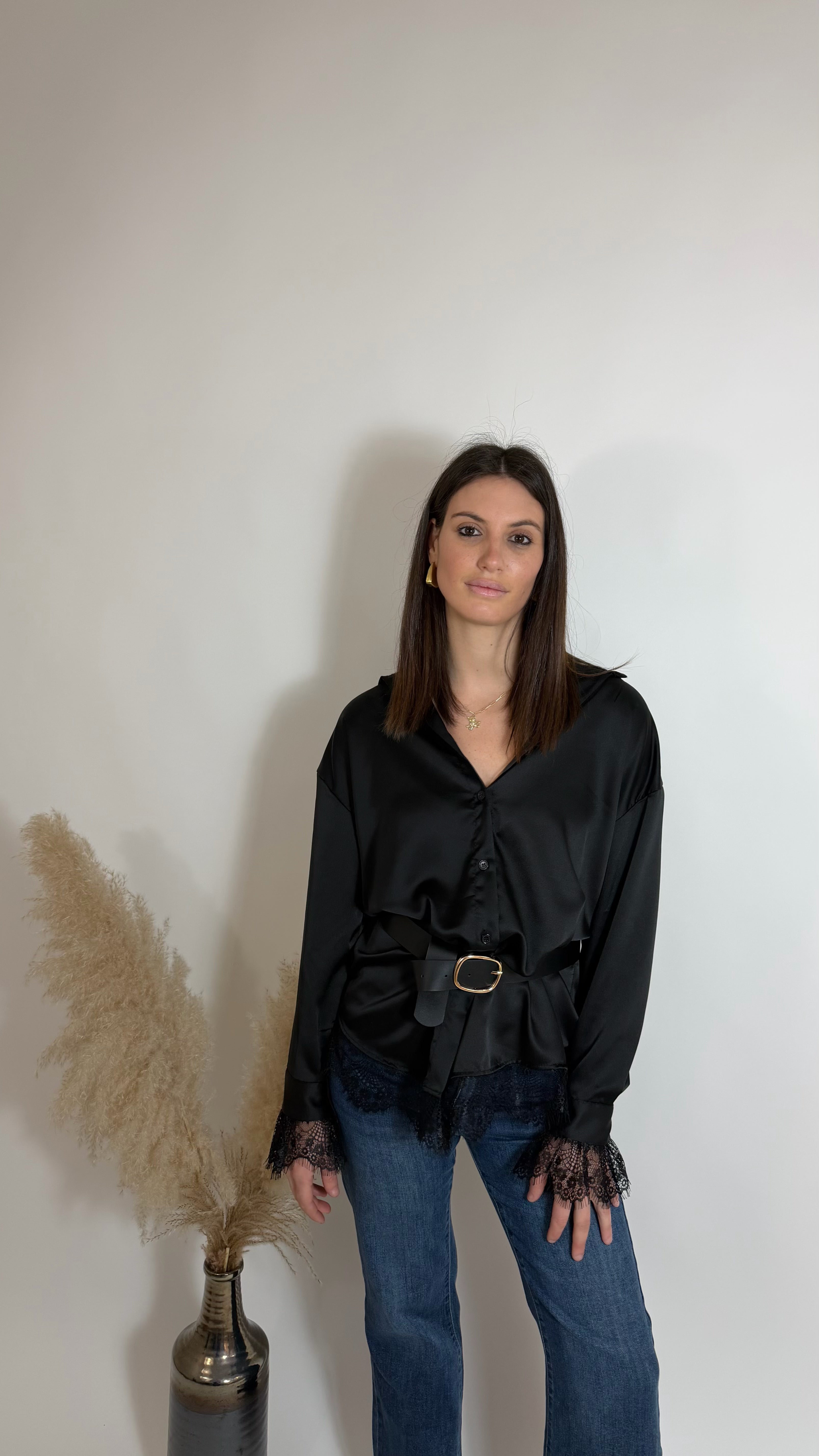 Camicia Silk con Cinta inclusa Nera