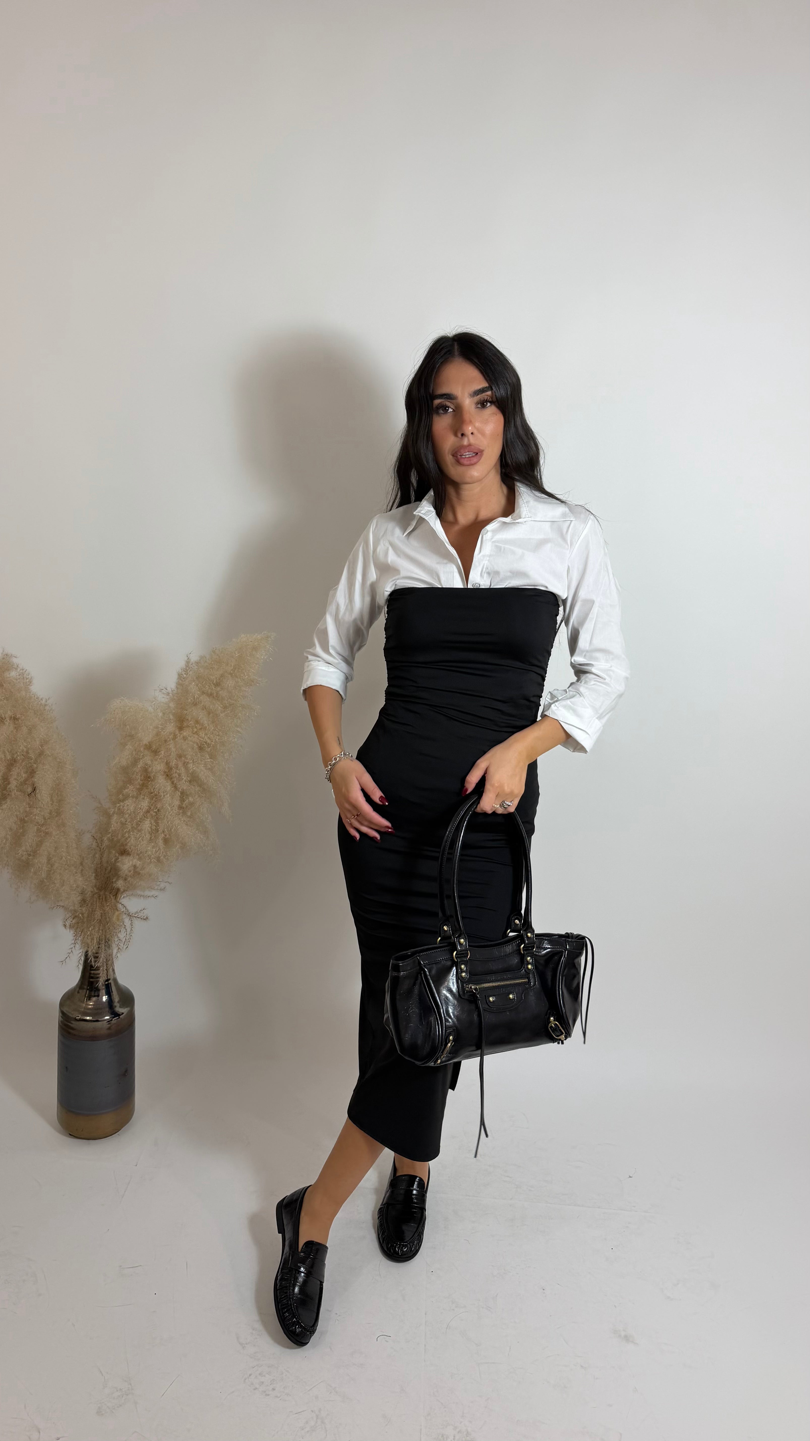 Abito Bandeau Midi Nero