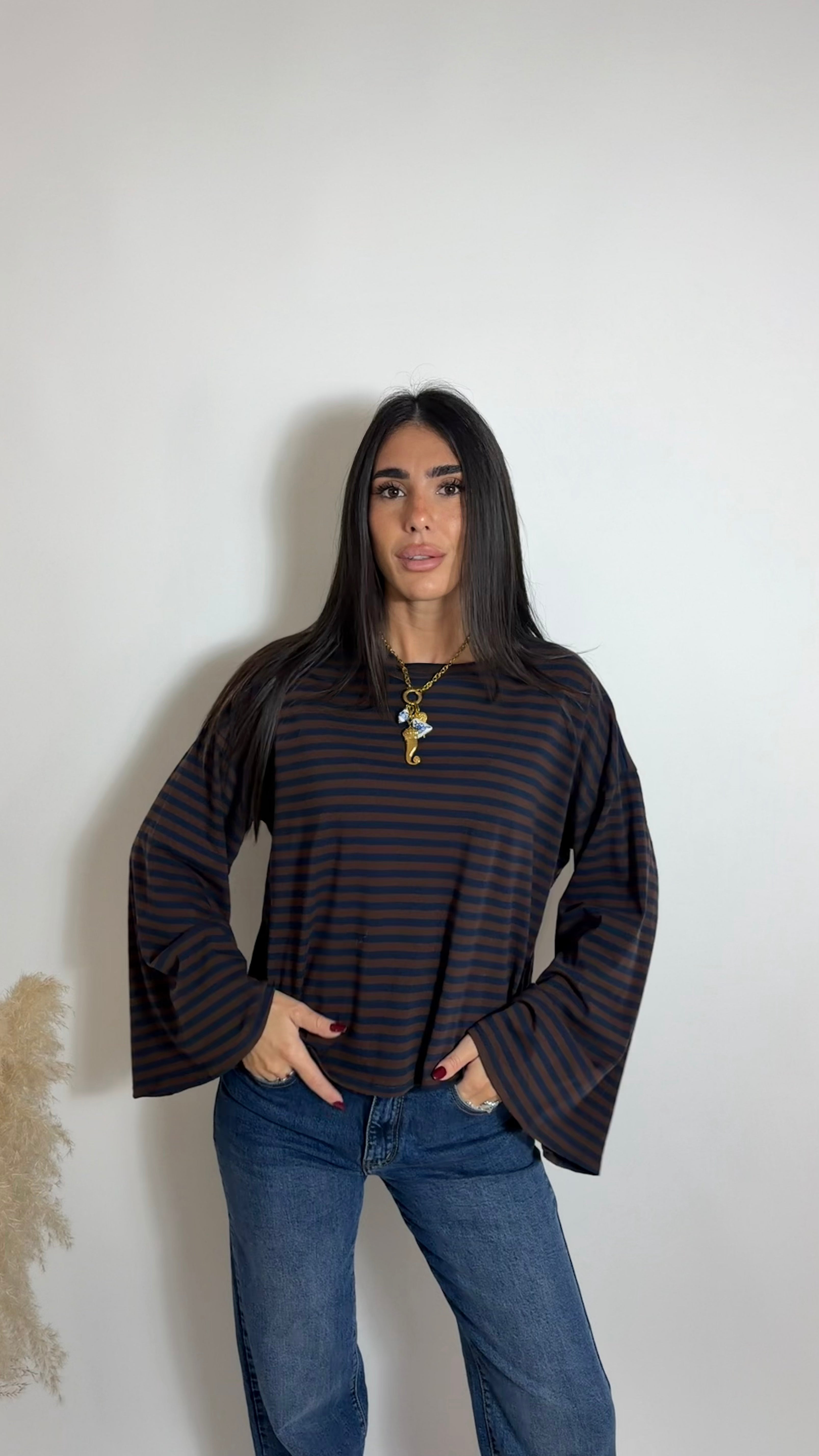 Maglia Stripe Bel Blu/Choco