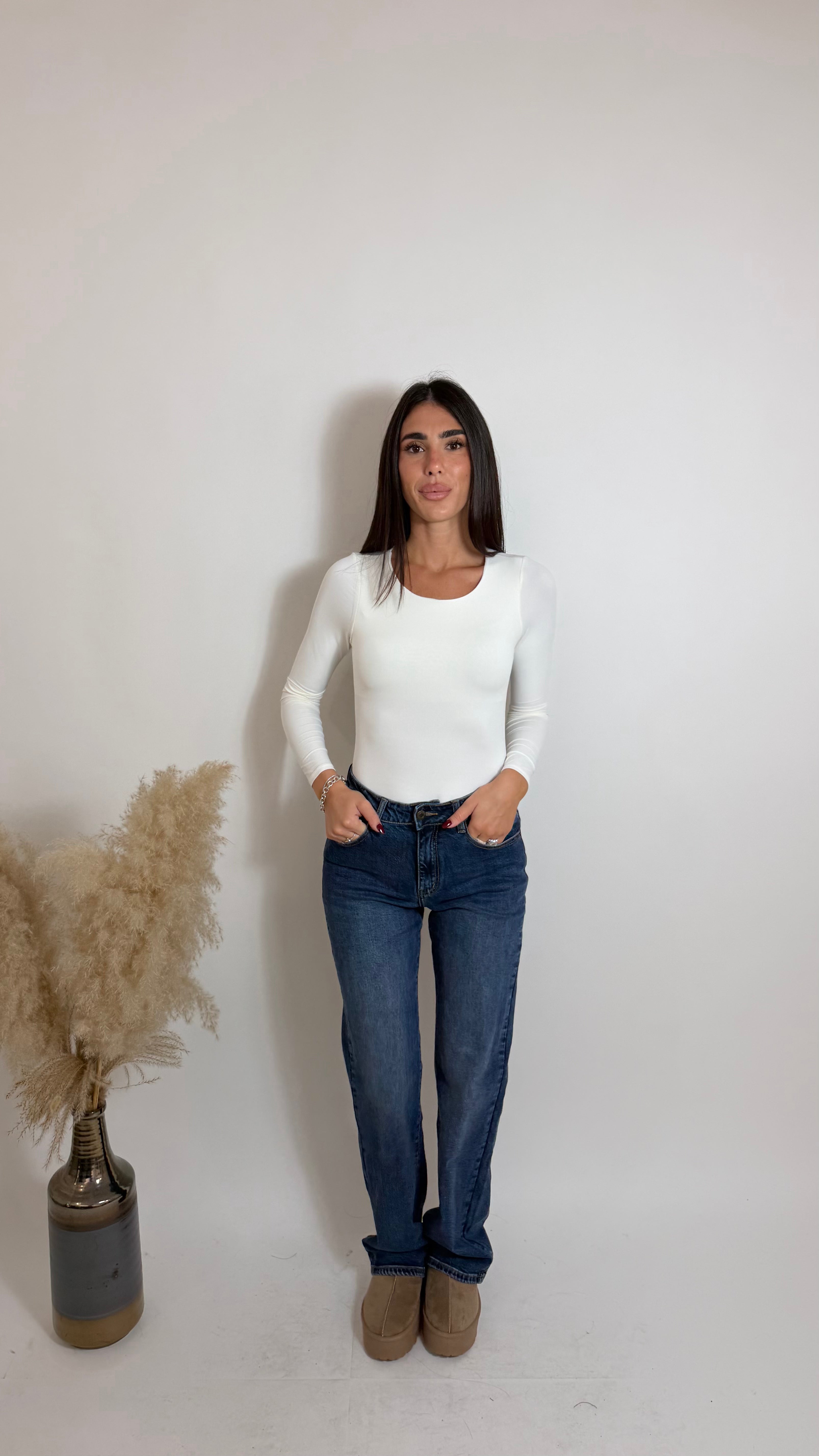 Body Essential Girocollo Bianco