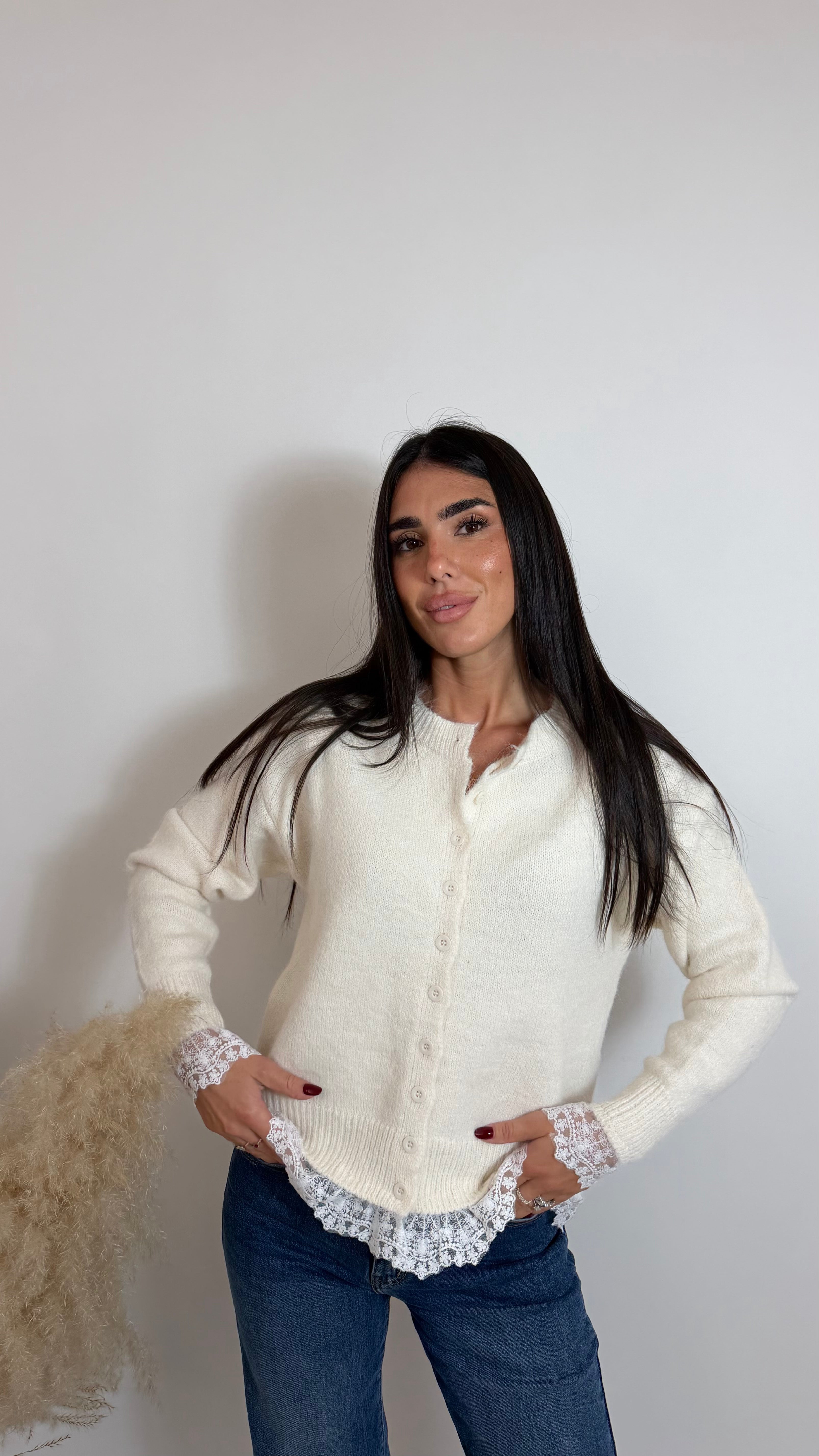 Cardigan Lace Romance Burro