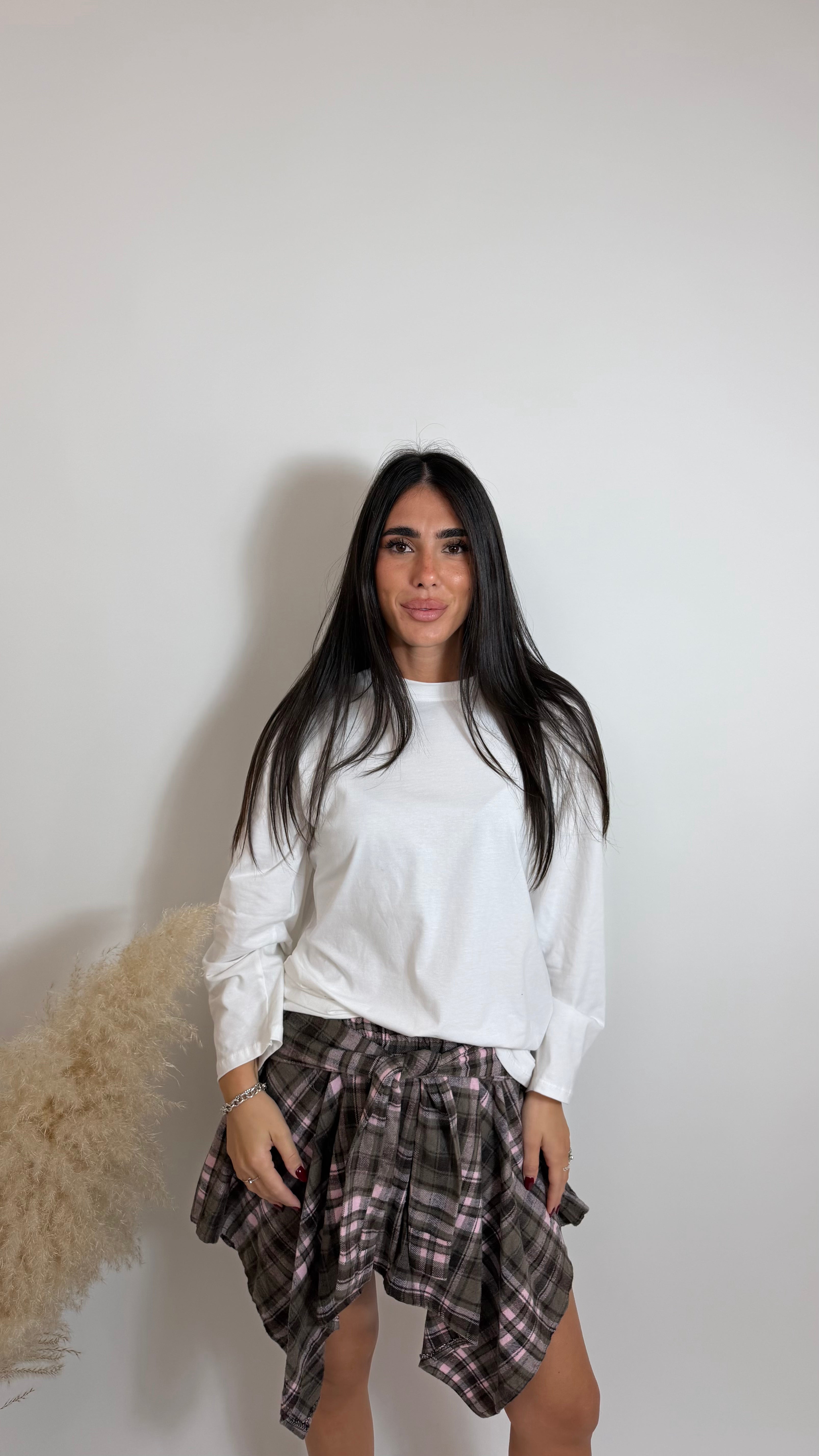 Gonna Camicia Grigio/Rosa