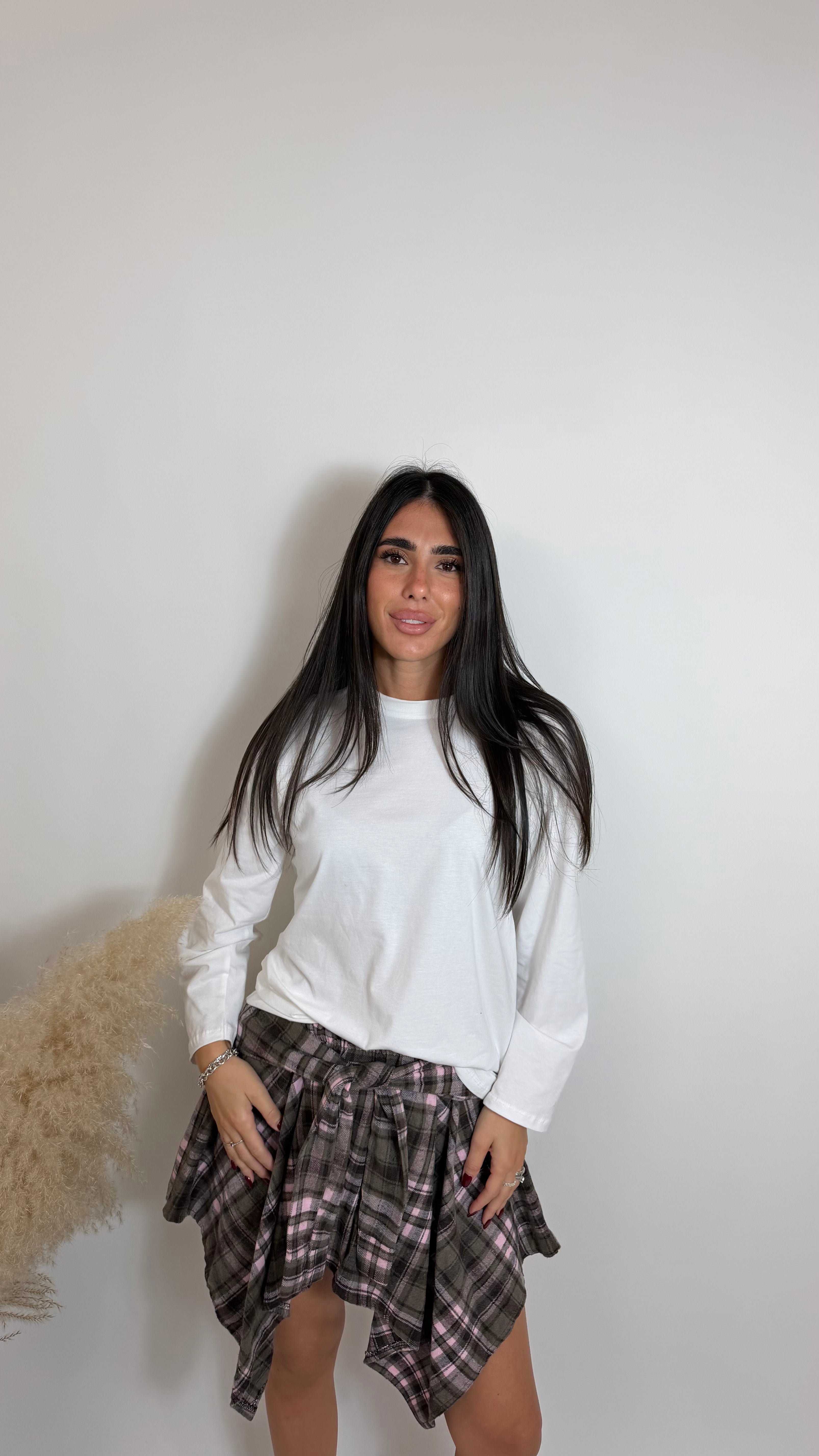Gonna Camicia Grigio/Rosa