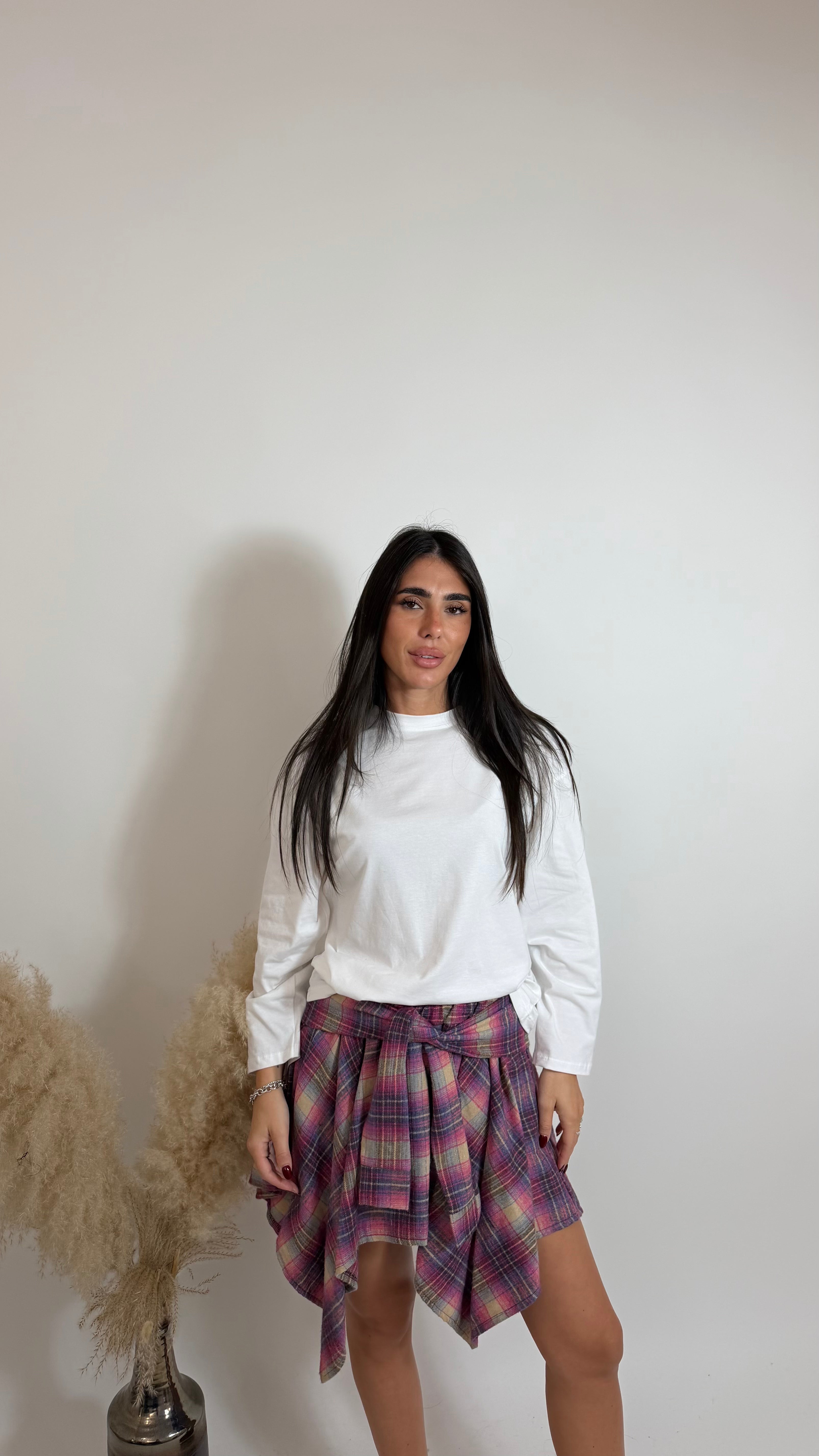 Gonna Camicia Rosa Multicolor