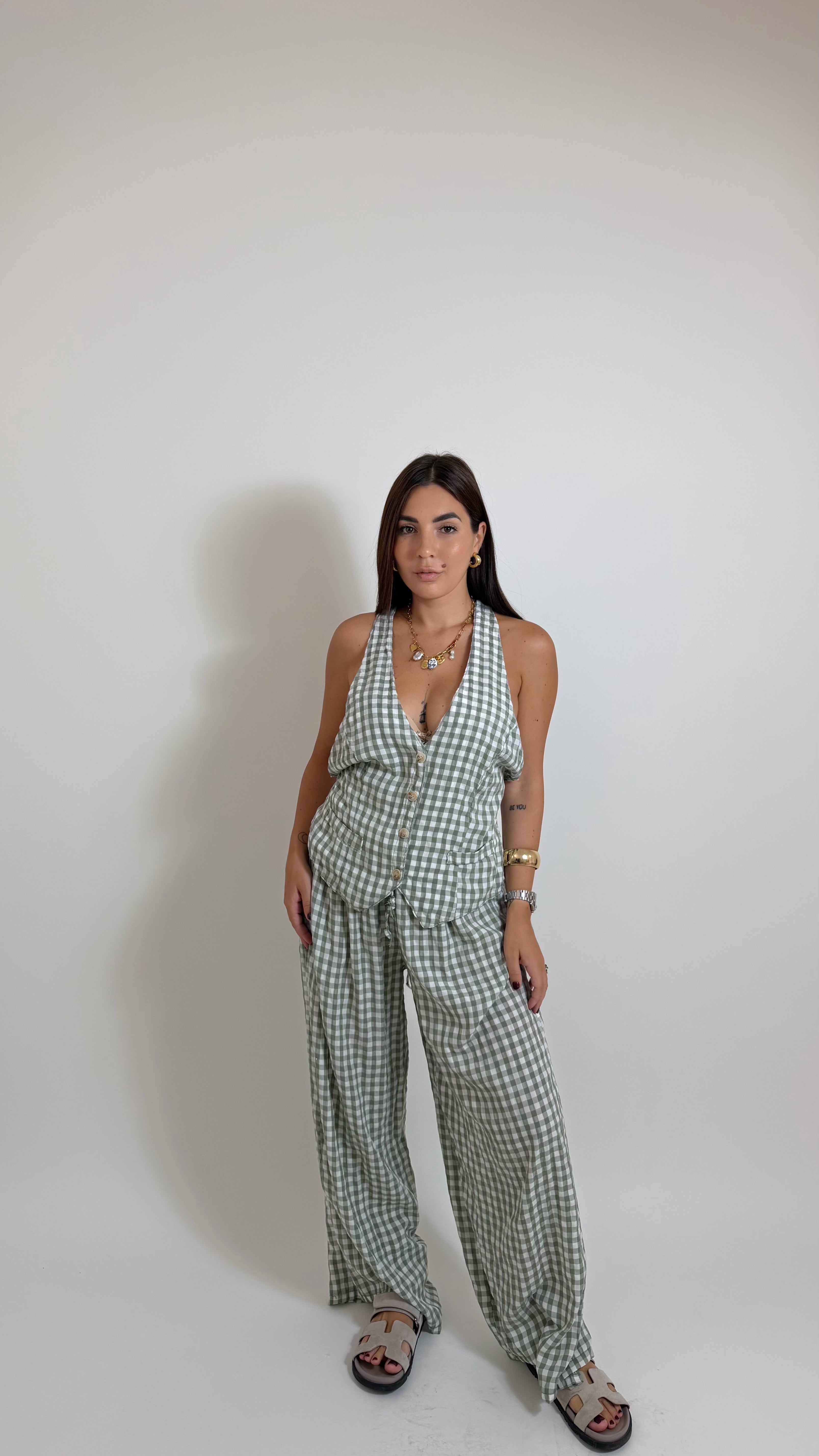 Set Halter Vichy Salvia