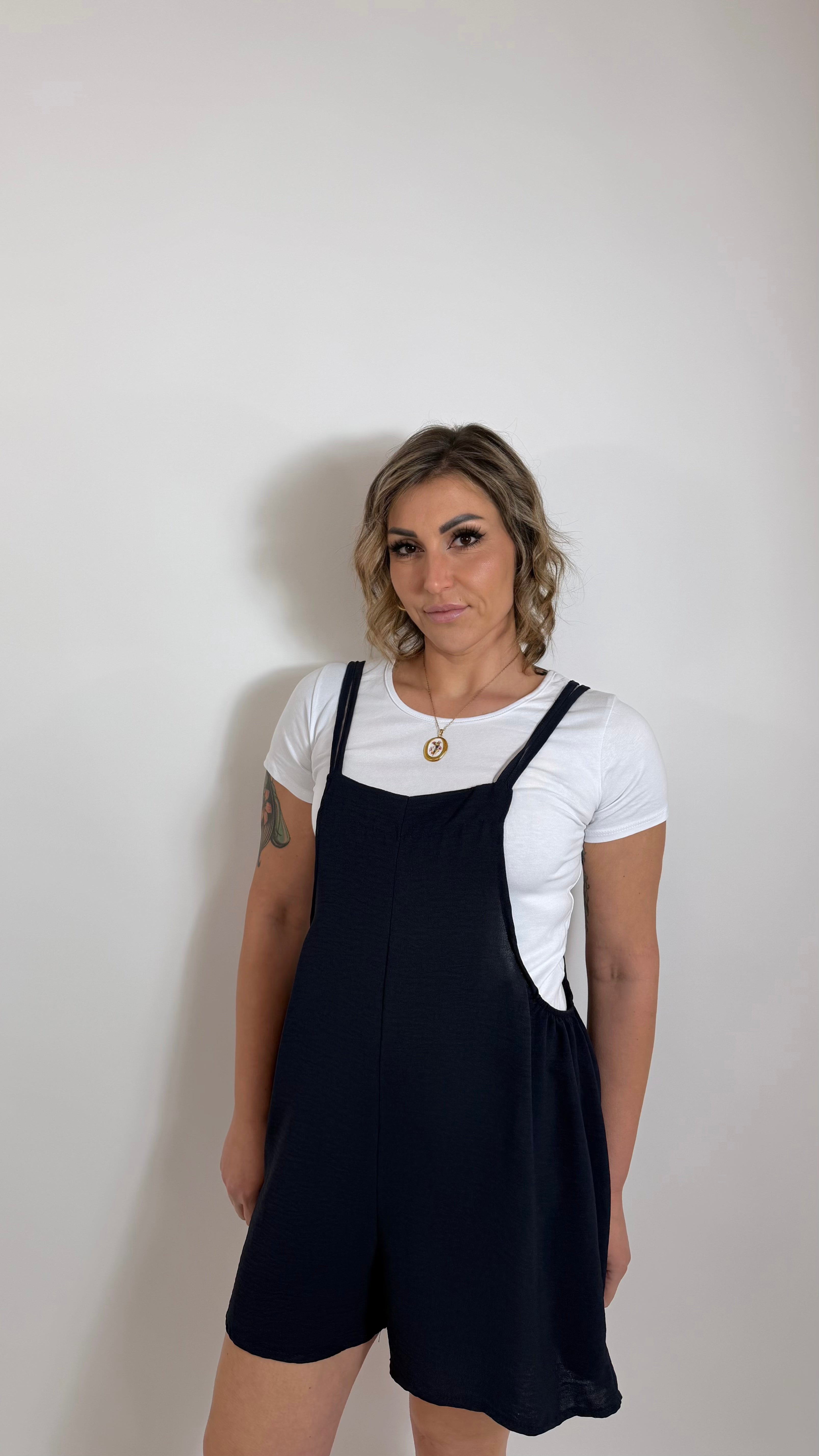 Mini Salopette Safari T-shirt Inclusa Blu Notte