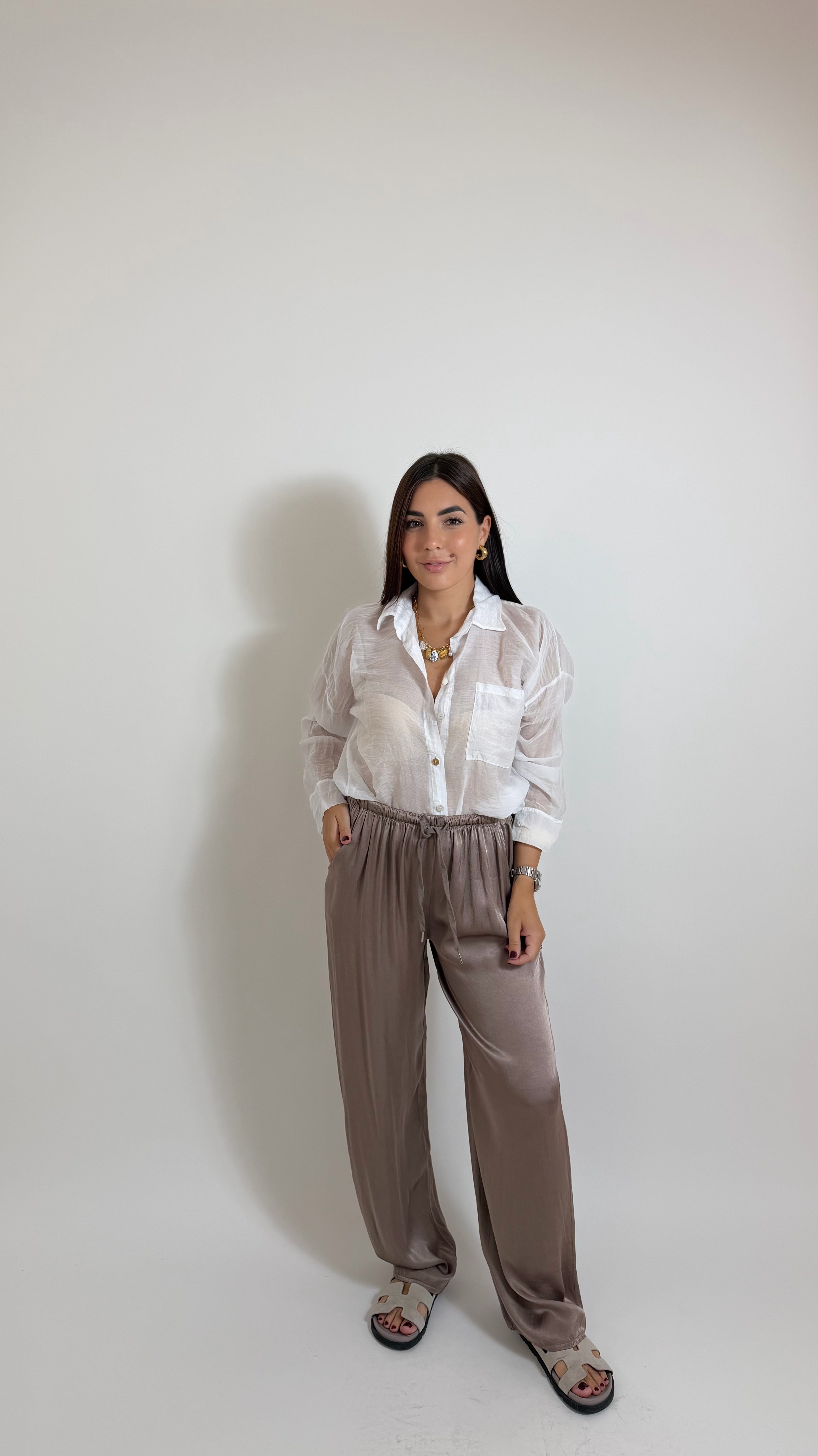 Pantalone Silk Tortora