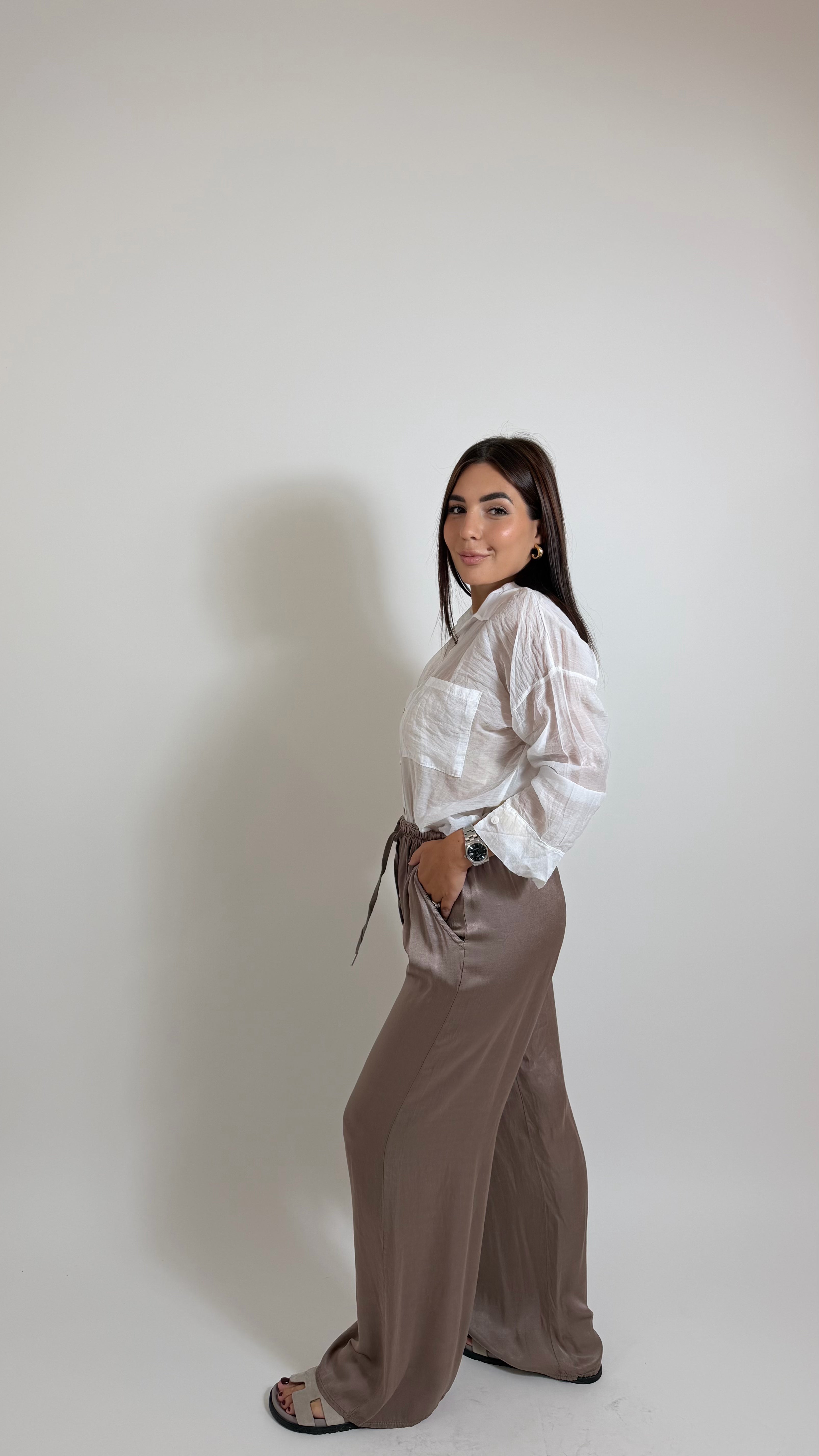 Pantalone Silk Tortora