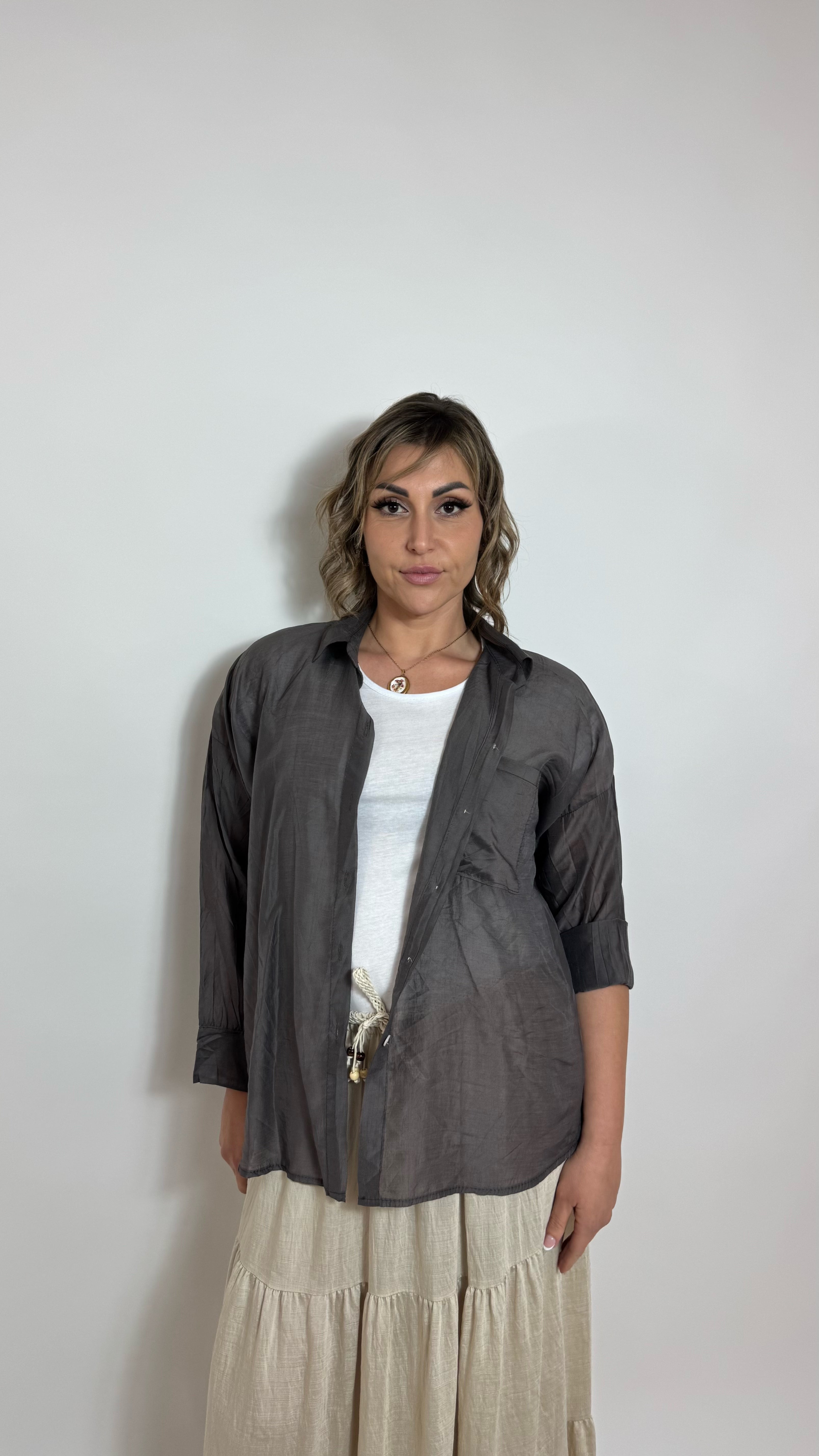 Camicia Soft Transparency Antracite