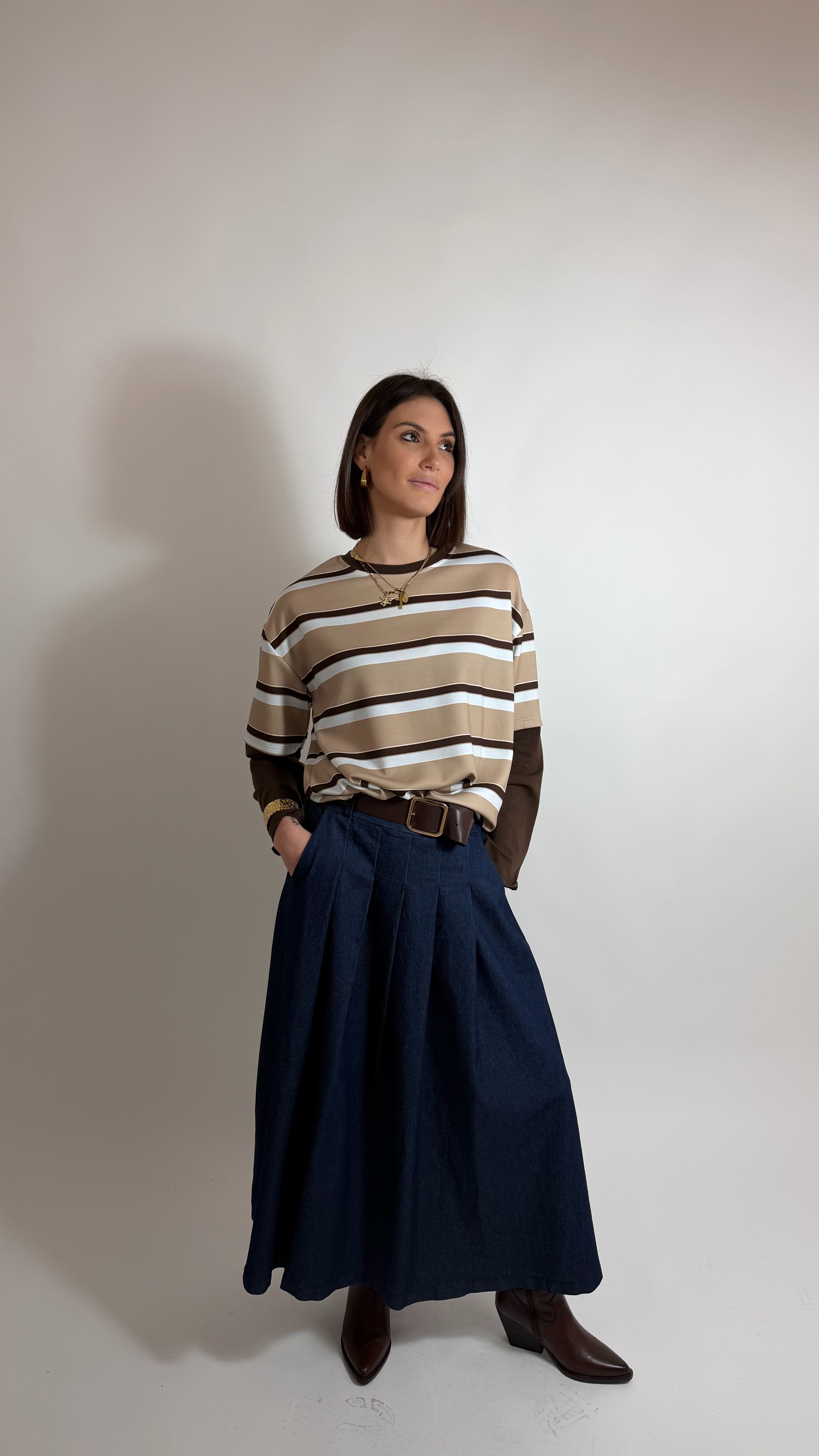 Gonnellone Denim con Cinta