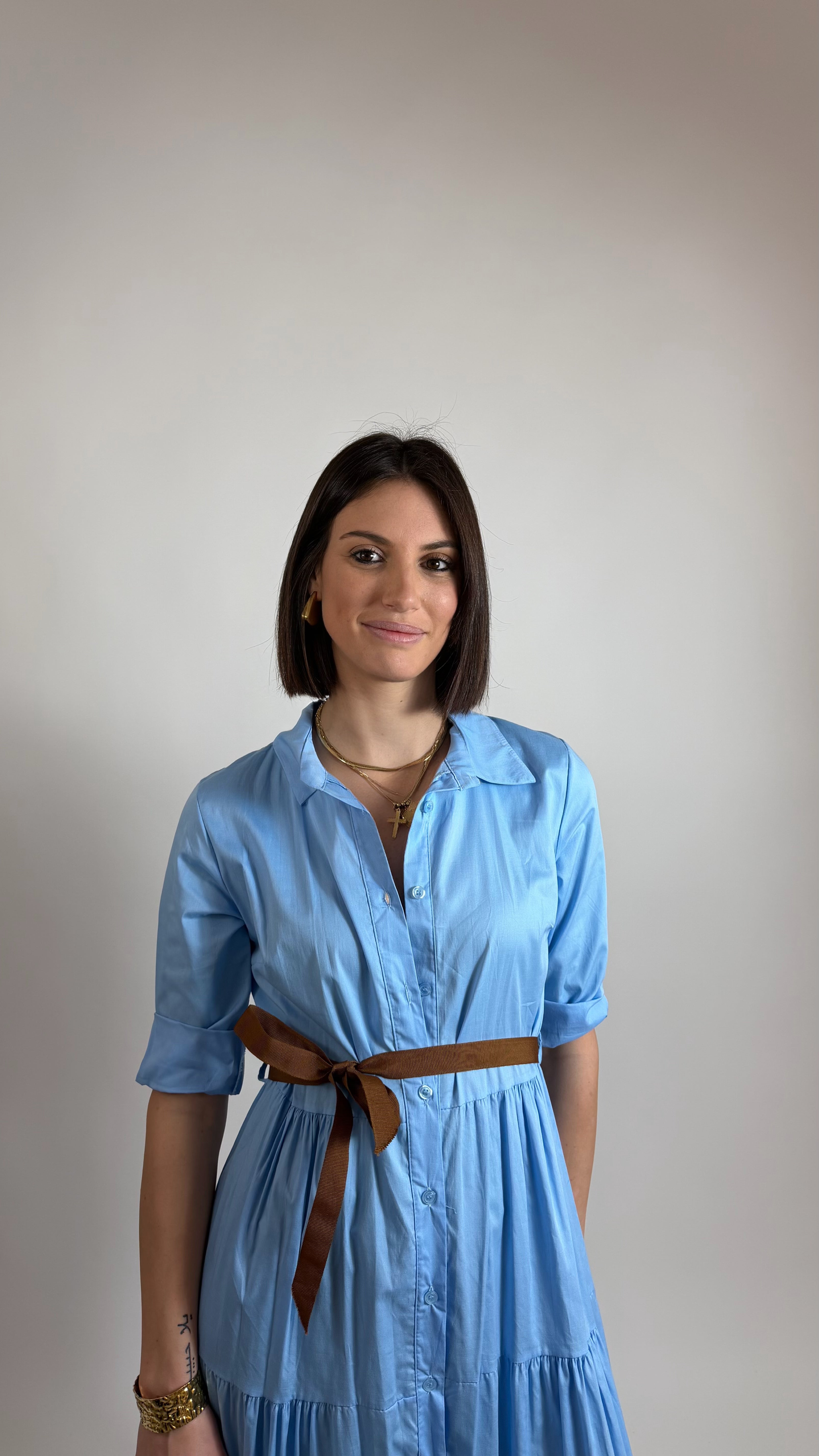 Maxi dress Chemisier Azzurro