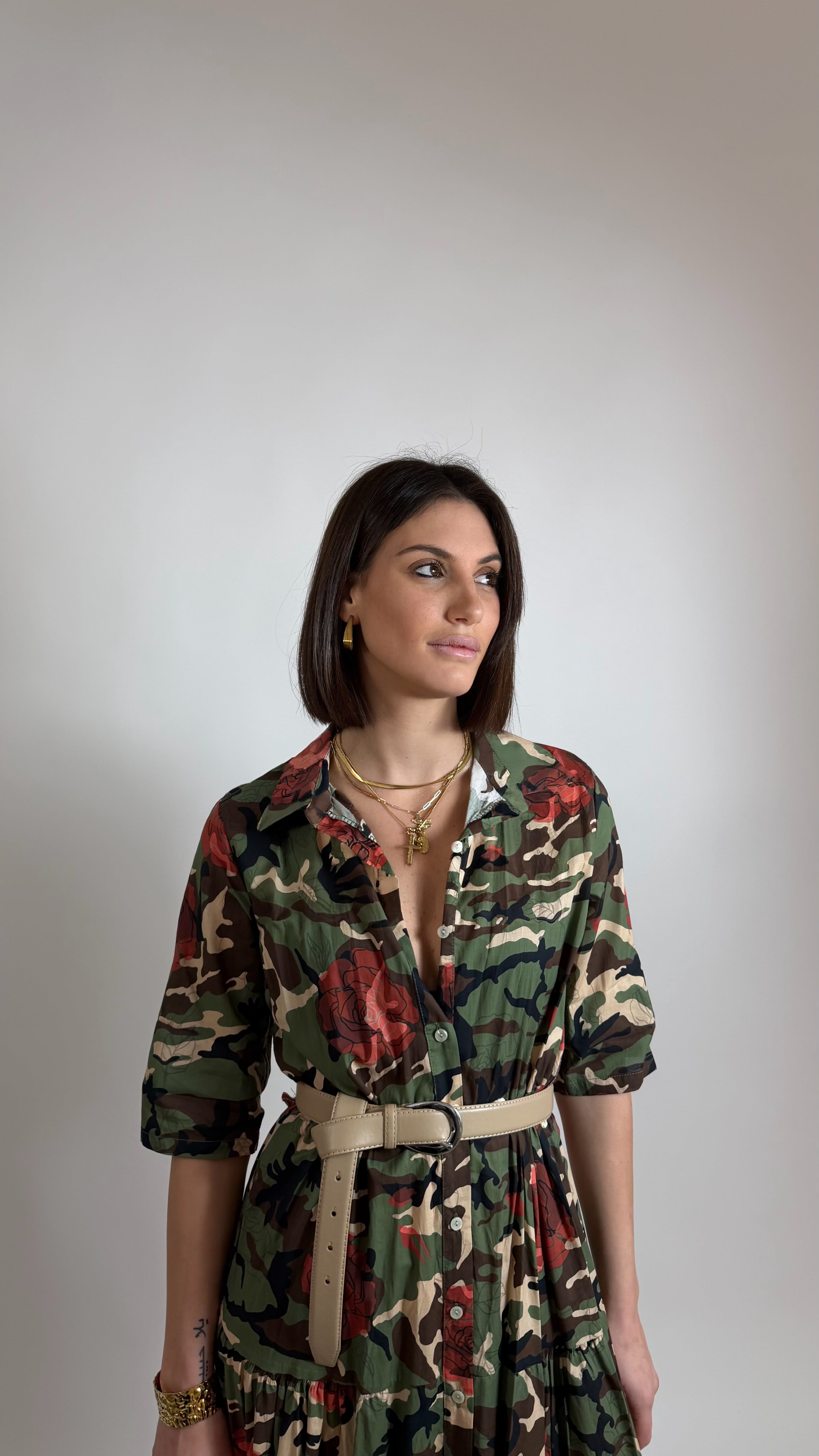 Maxi dress Chemisier Camouflage