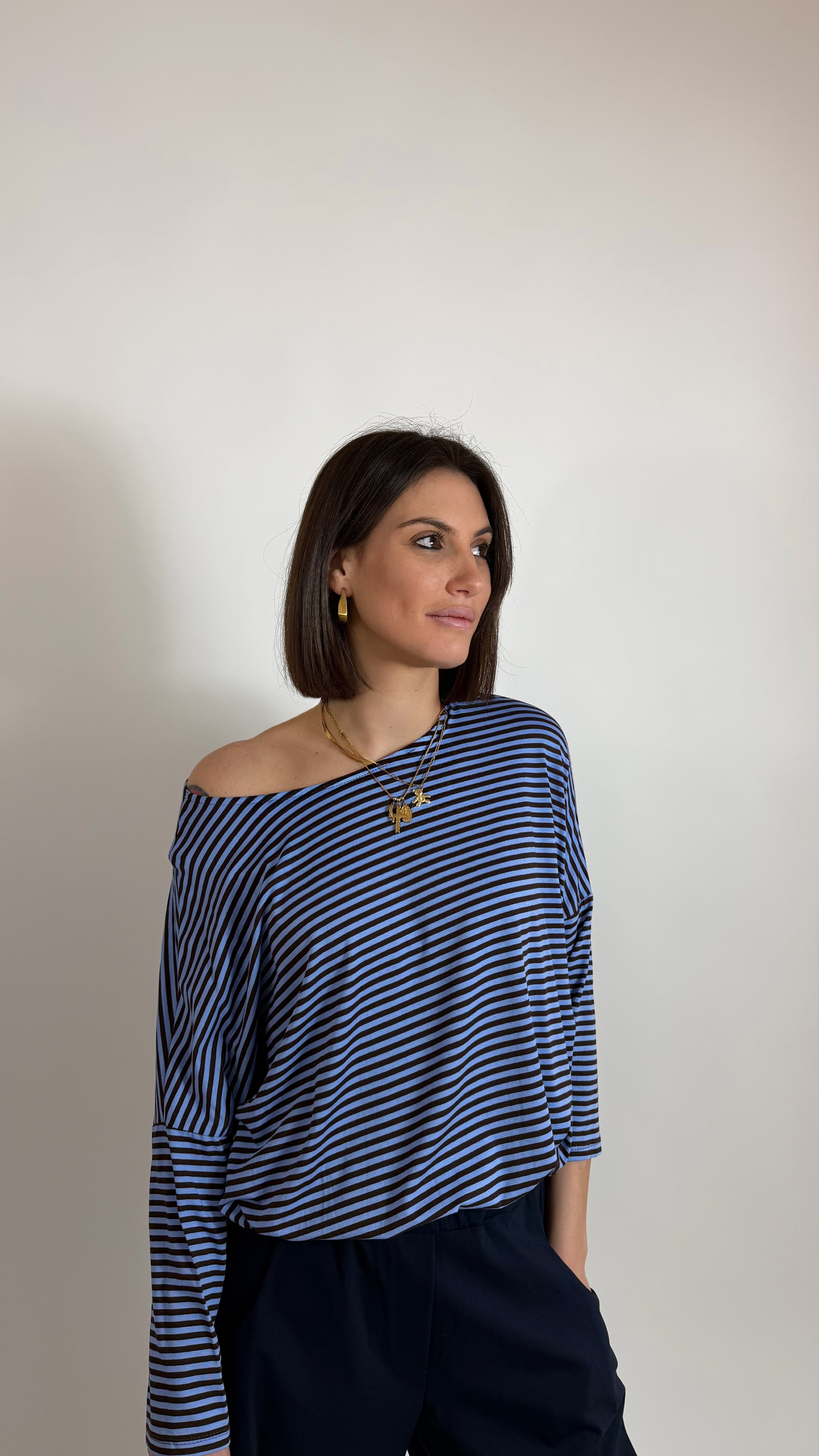 Maglia Over Stripes Azzurra