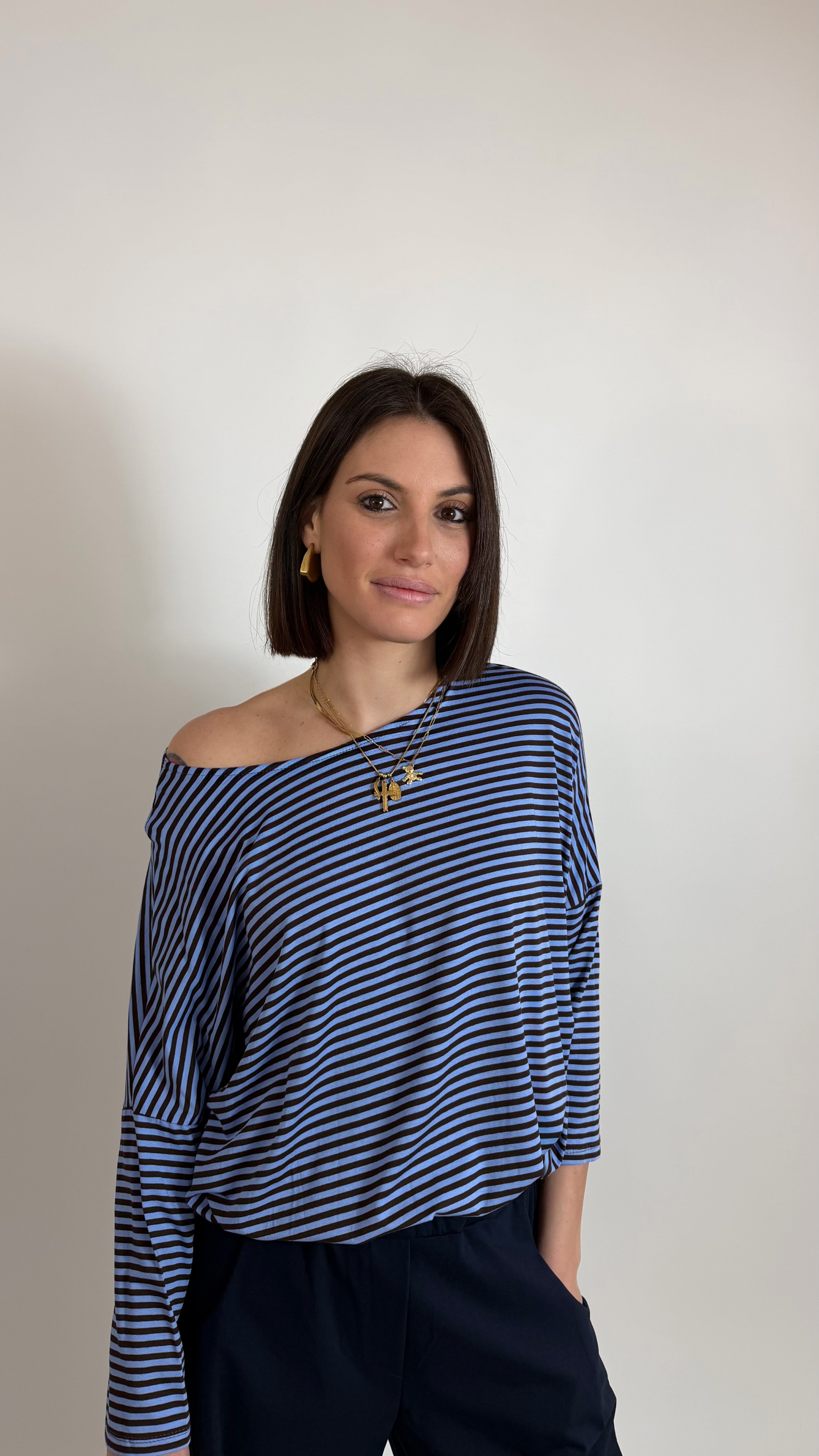 Maglia Over Stripes Azzurra