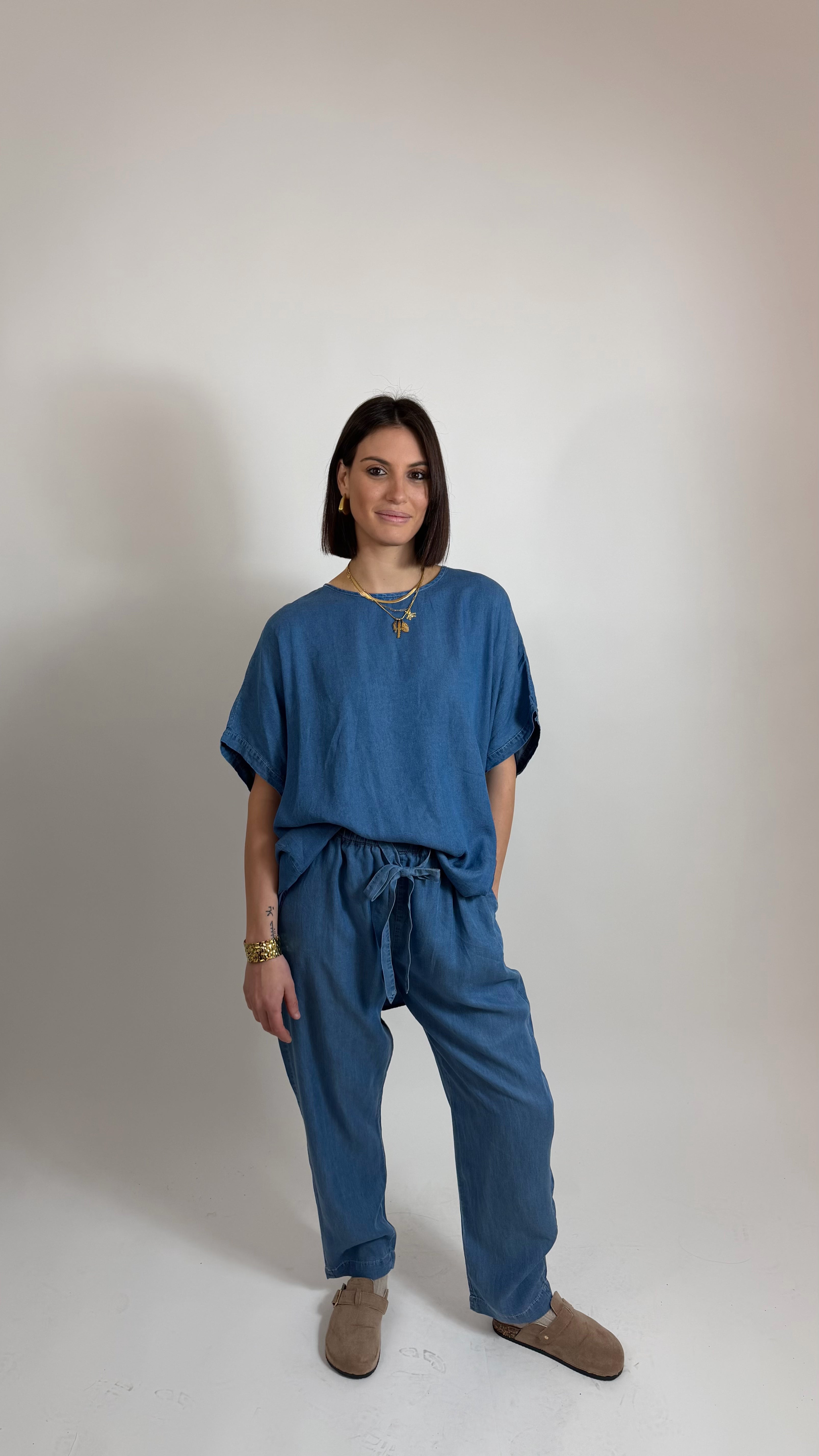 Pantalone Chambray Sigaretta