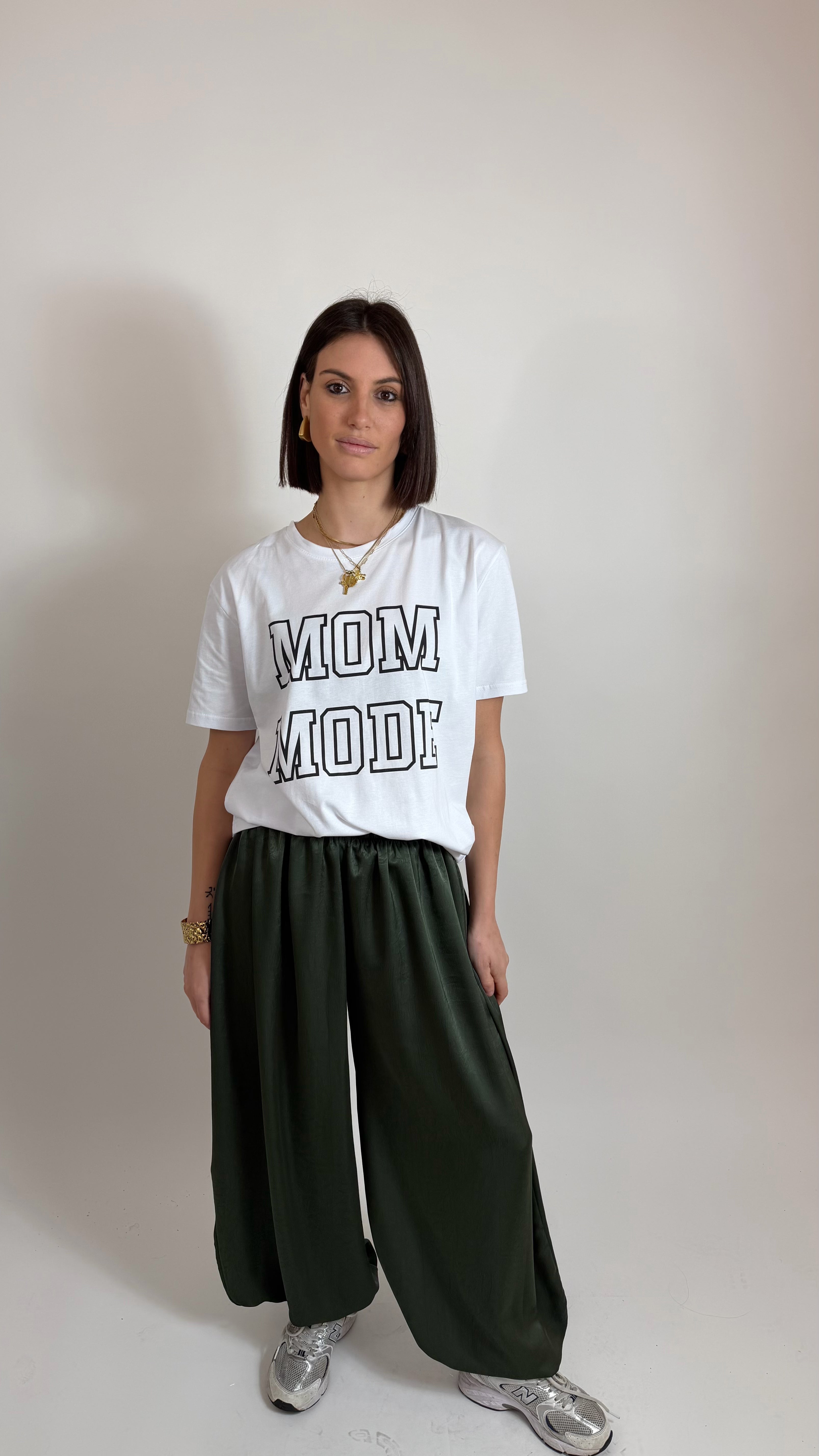 Pantalone simil raso Verde