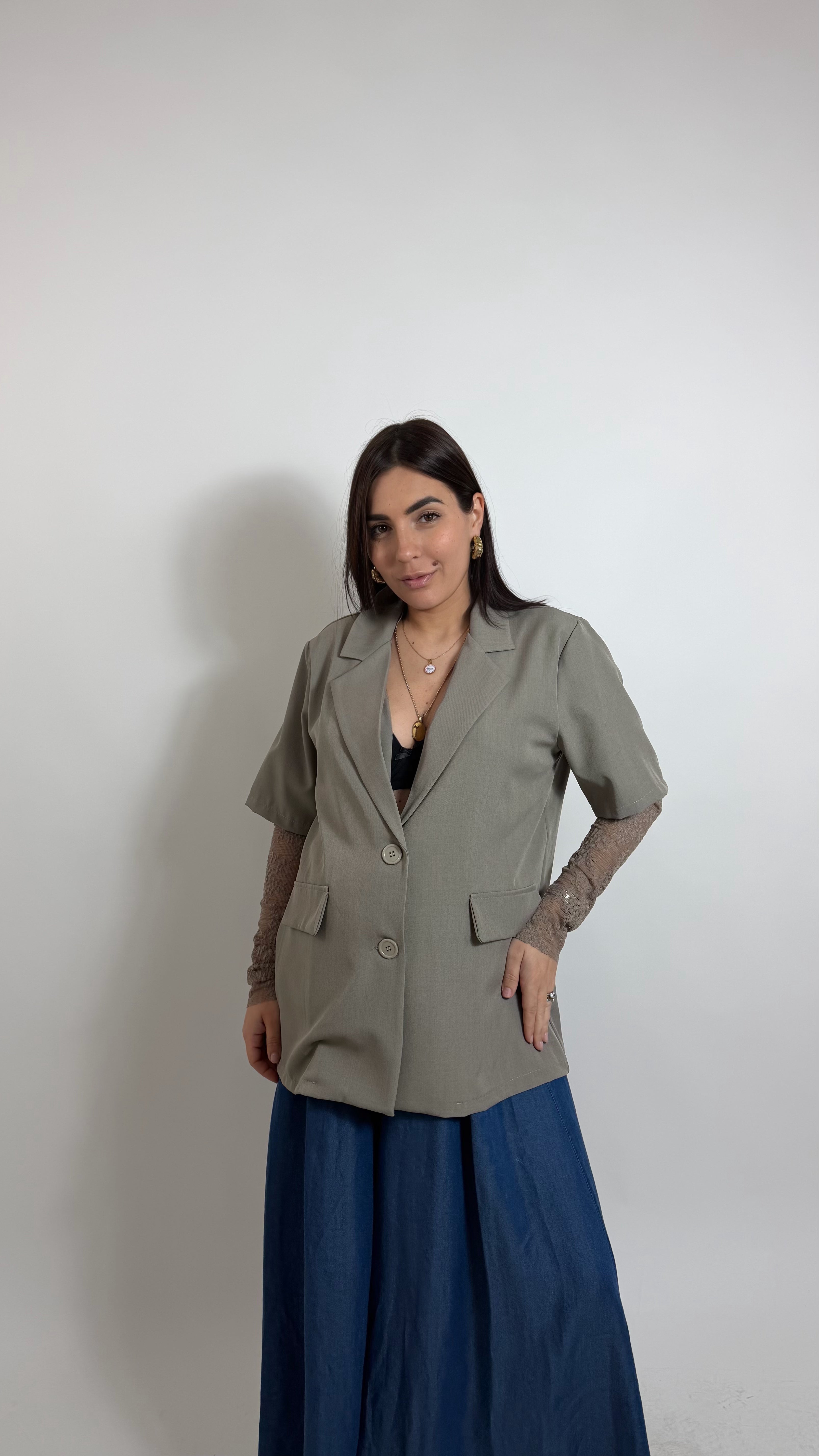 Blazer Romantic Lace Tortora