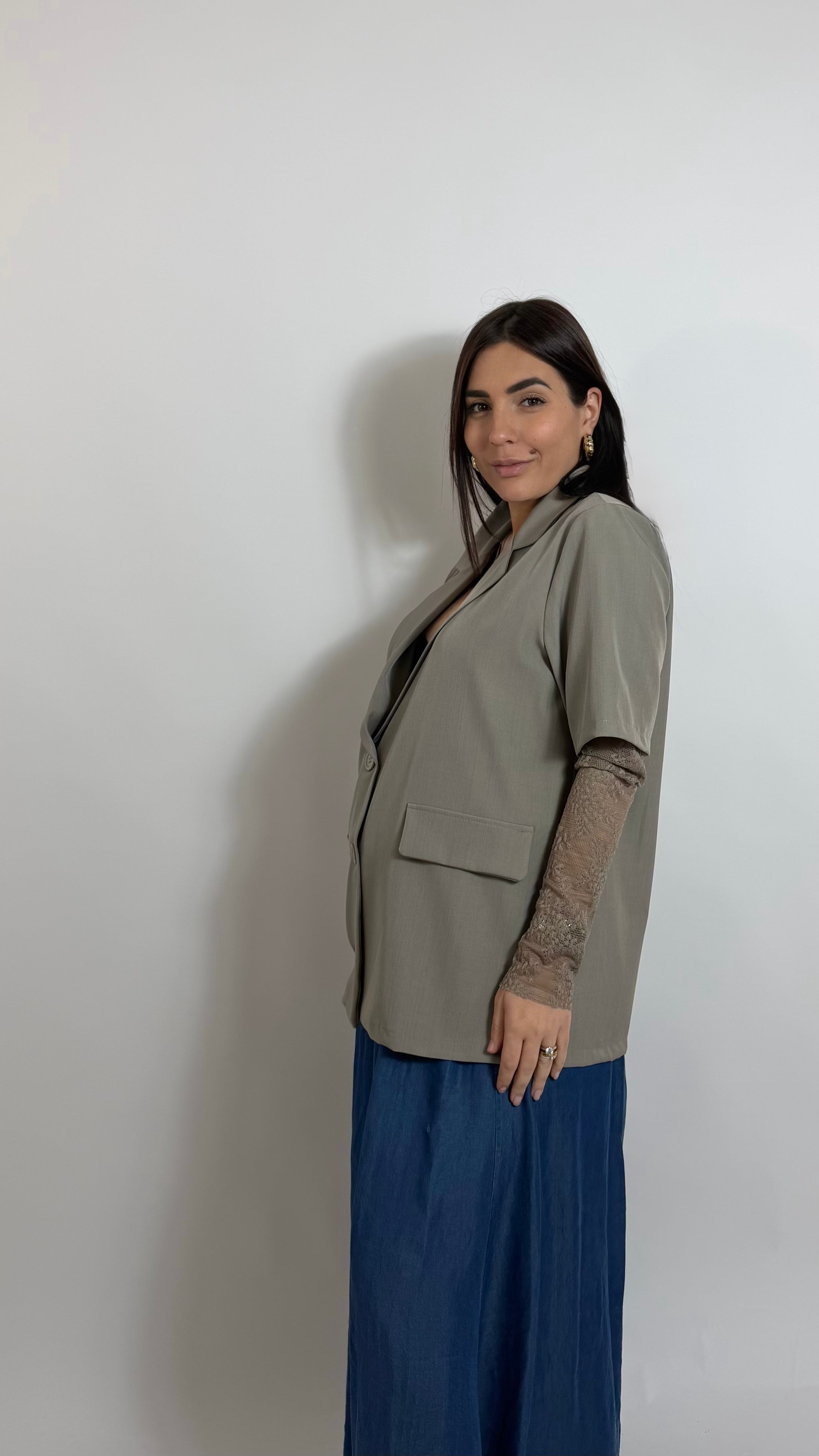 Blazer Romantic Lace Tortora