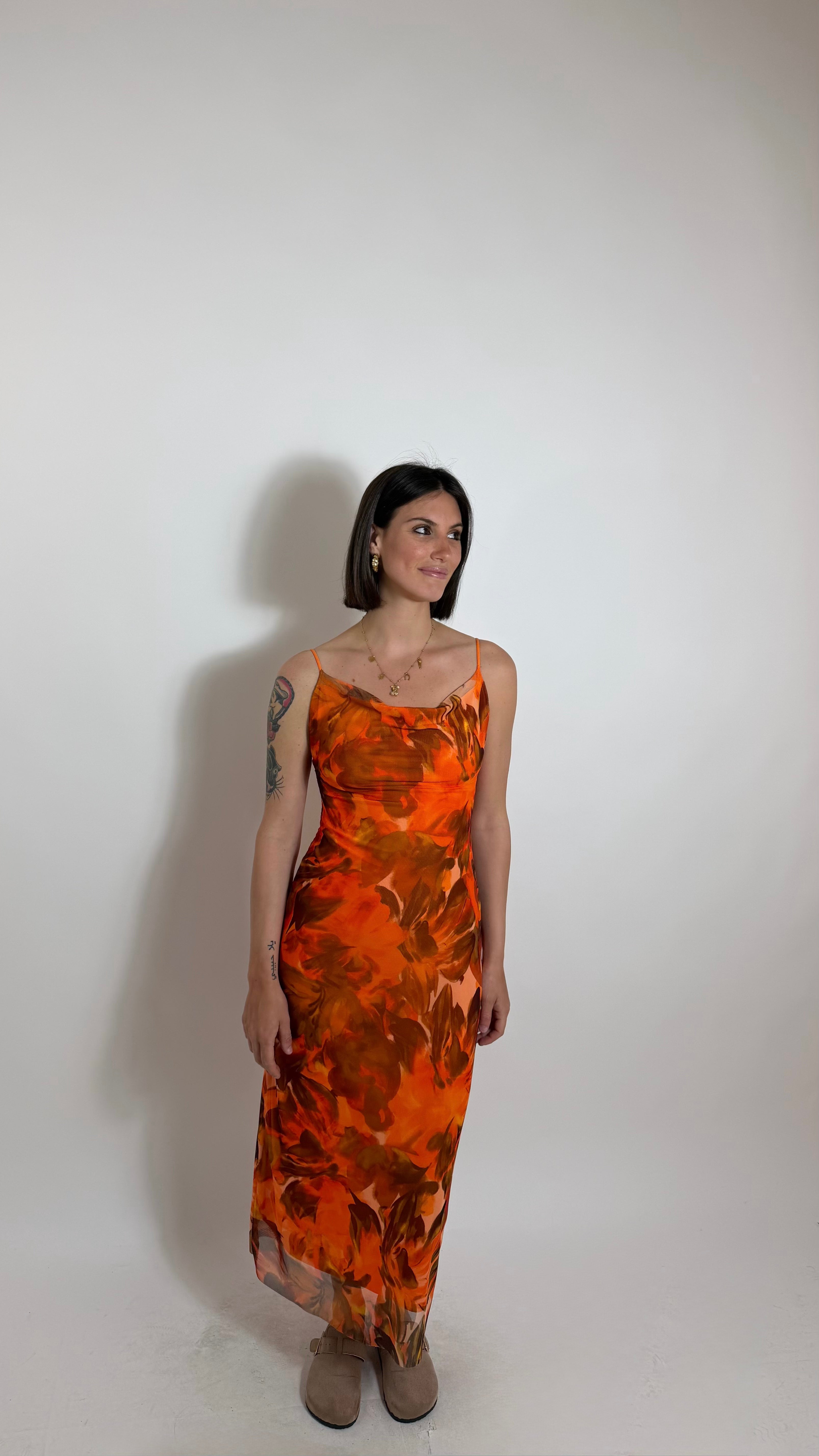 Abito Midi Golden Hour Arancio
