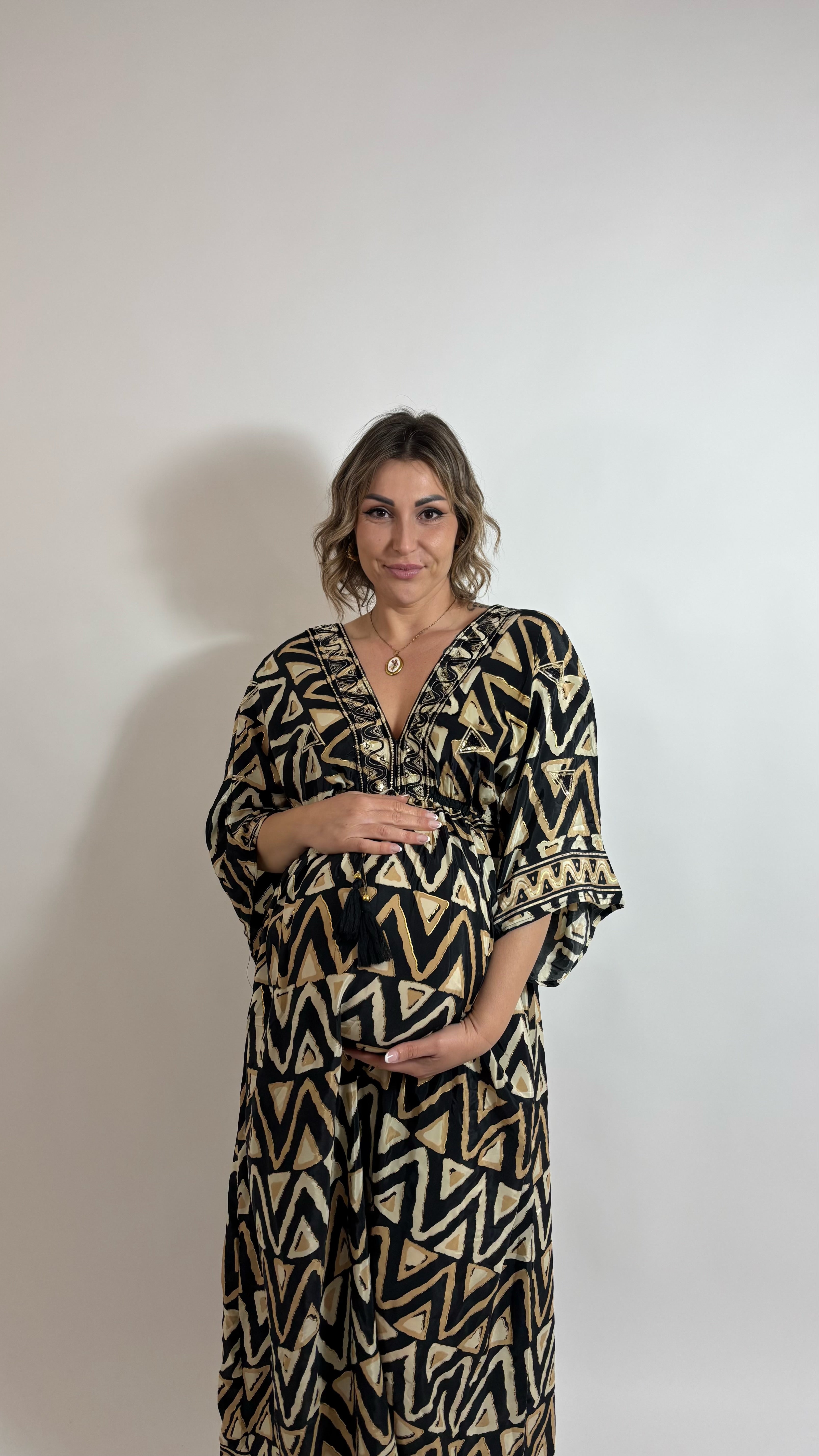 Abito Kaftano Boho-chic Nero