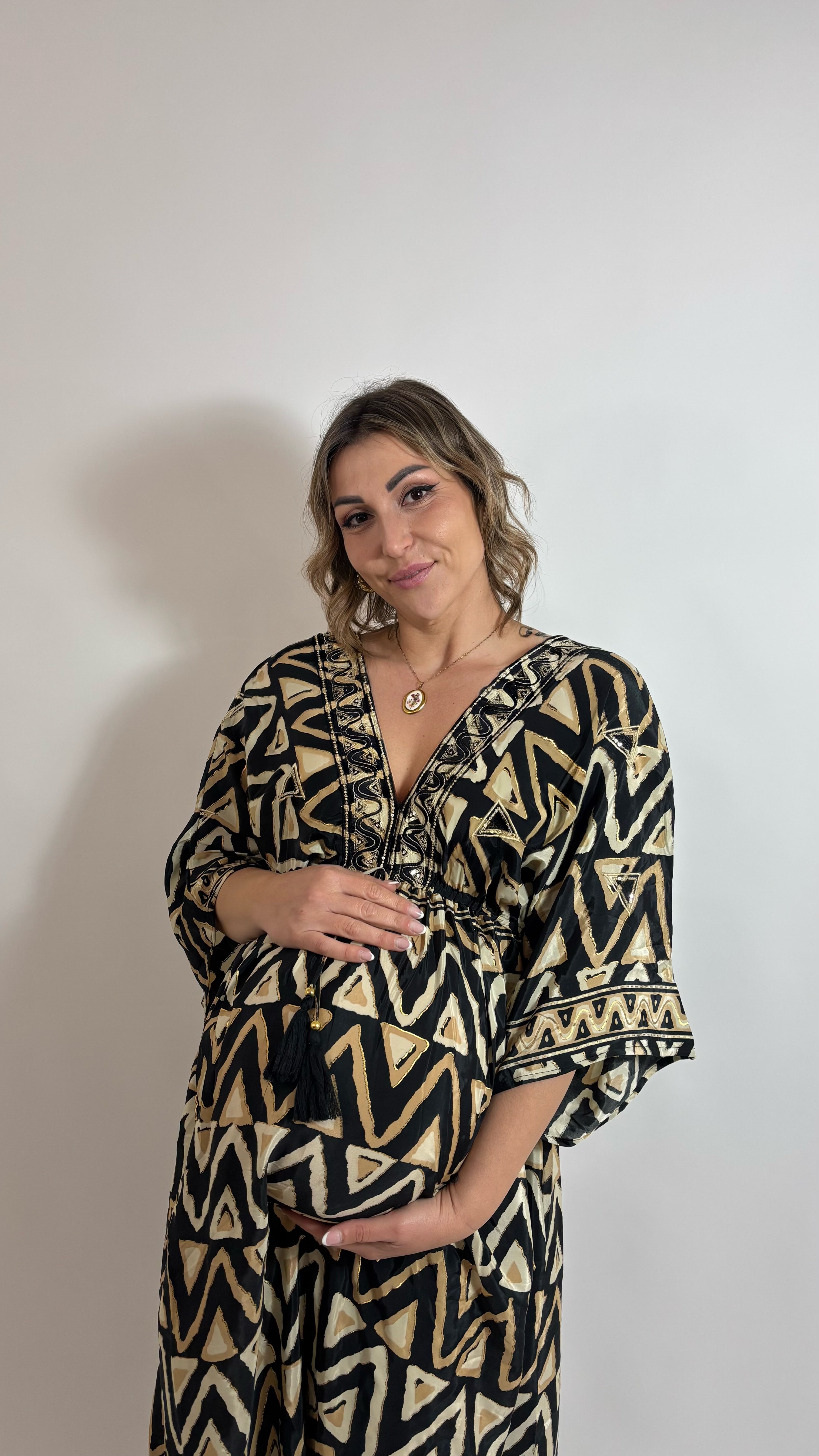 Abito Kaftano Boho-chic Nero
