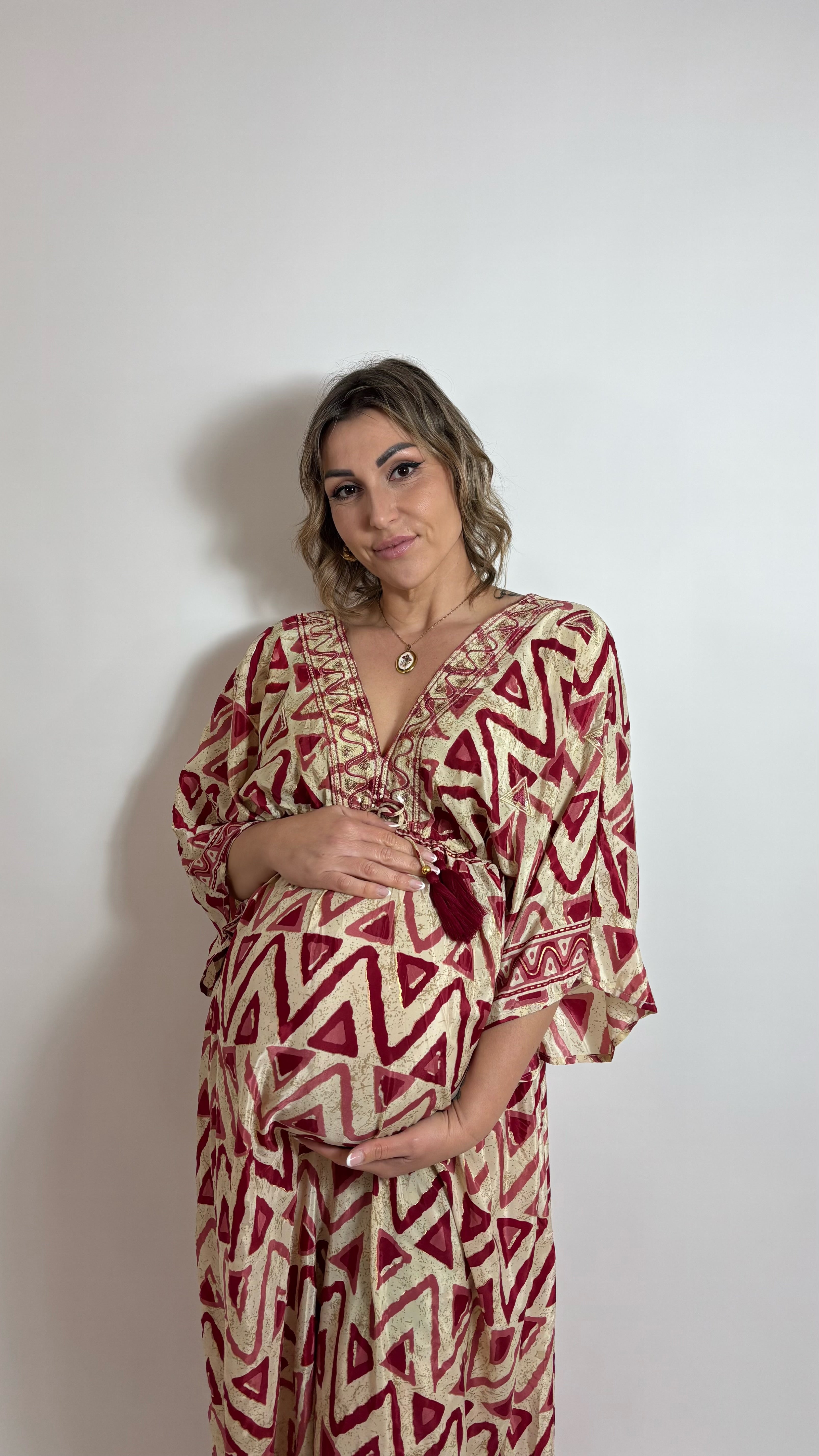 Abito Kaftano Boho-chic Rosso