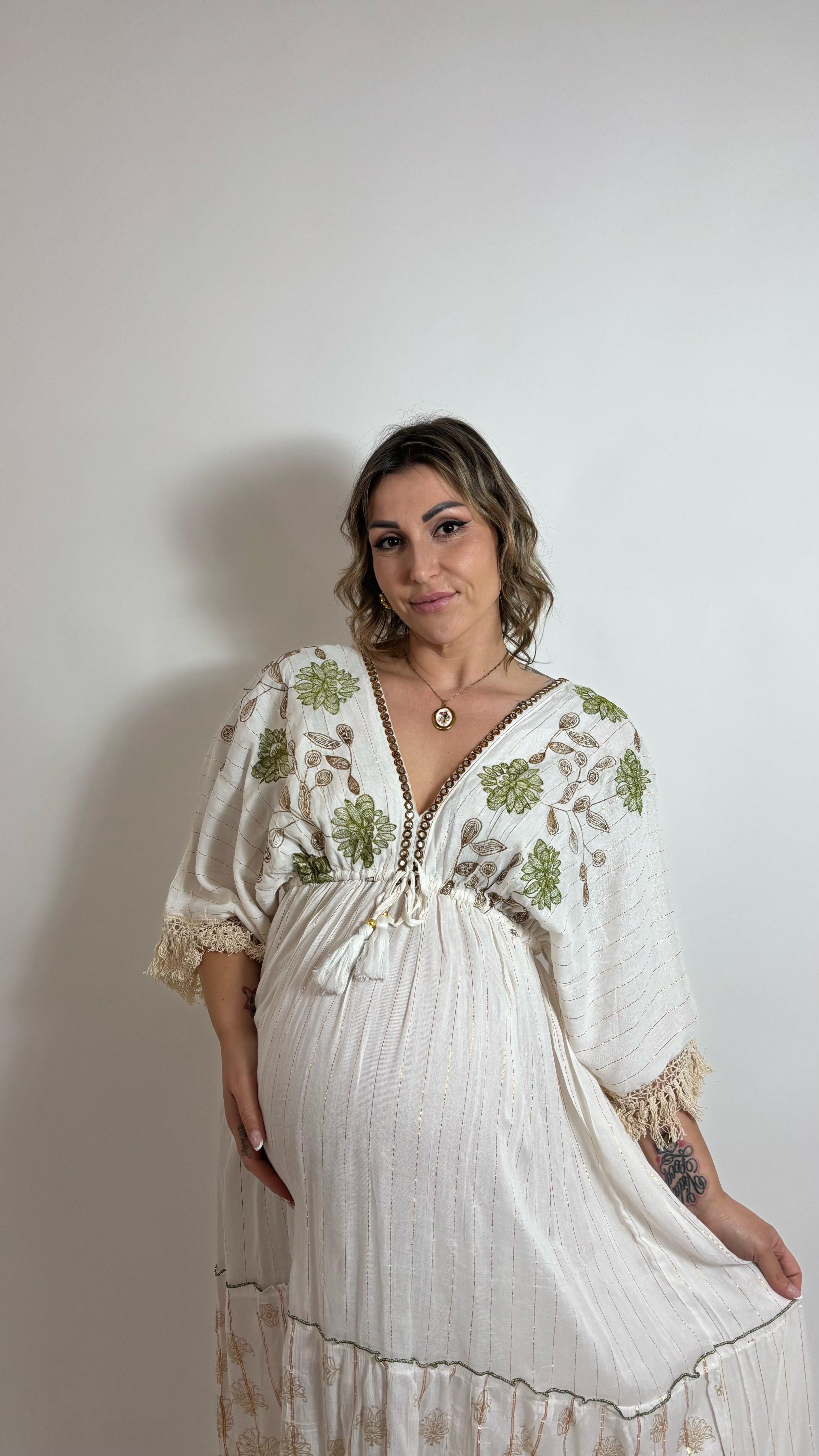 Abito Kaftano bianco