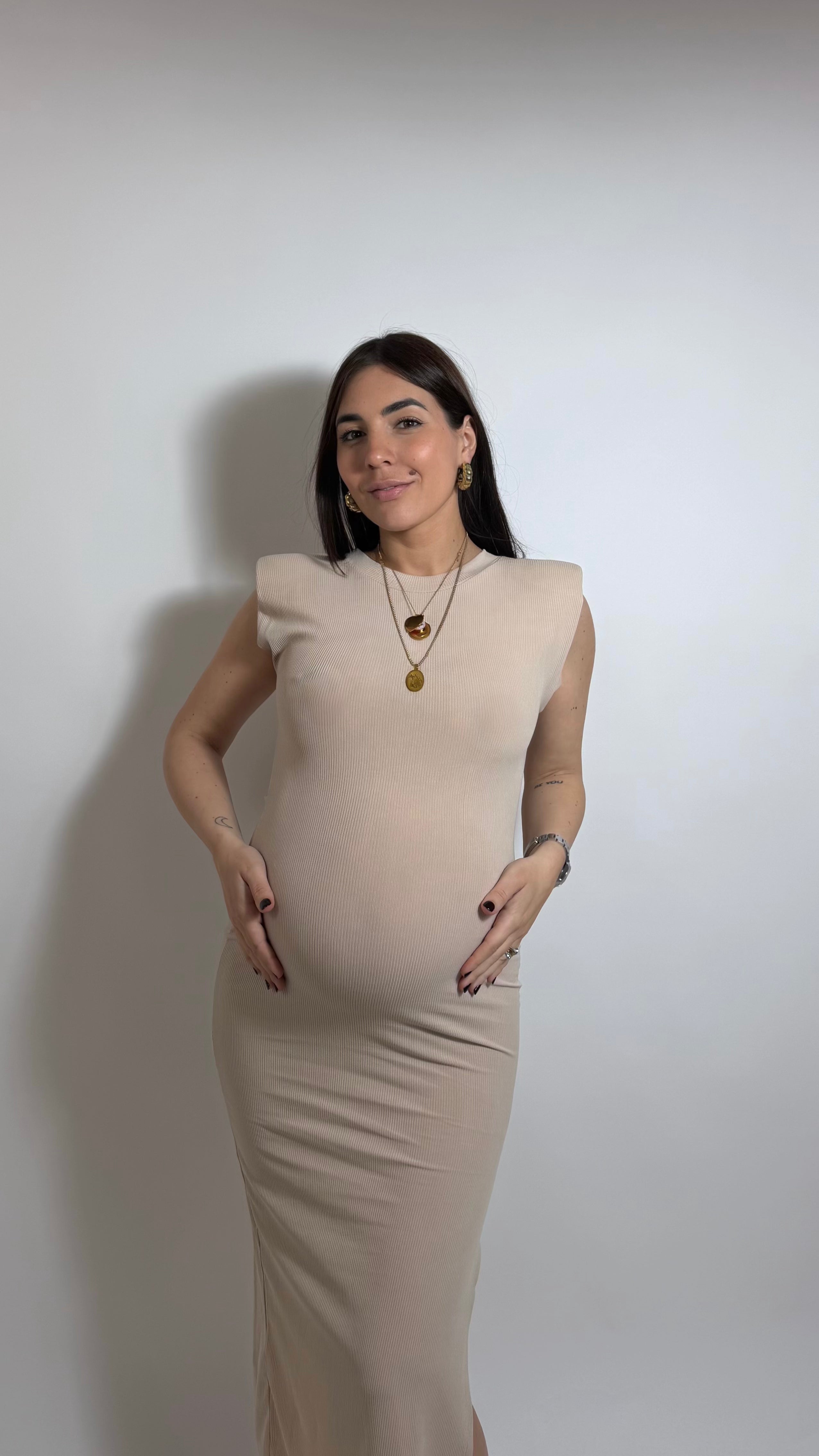 Abito Spalline Basic Nude